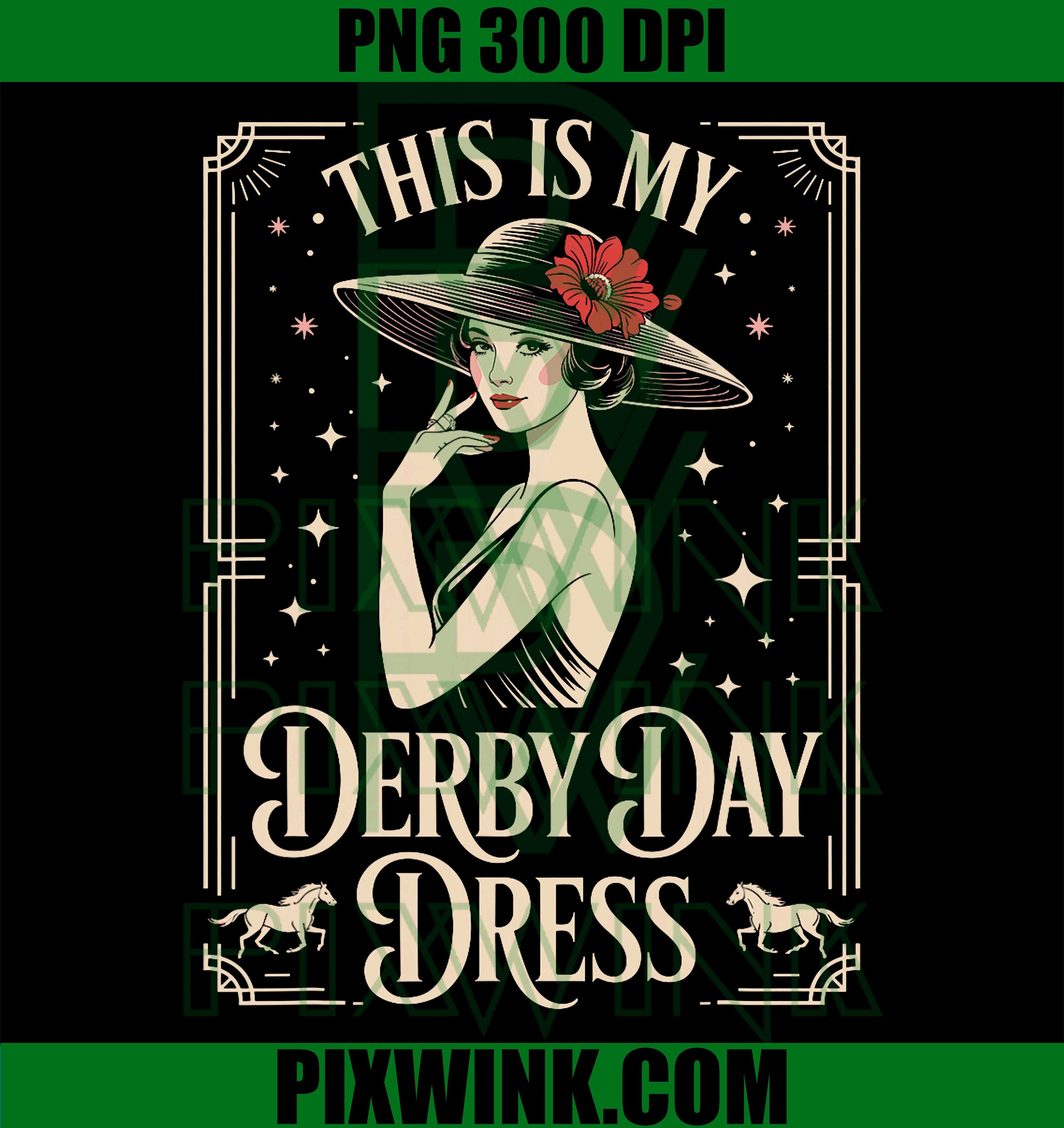 Derby Day Dress PNG, Retro Race Style PNG Horse Racing Design