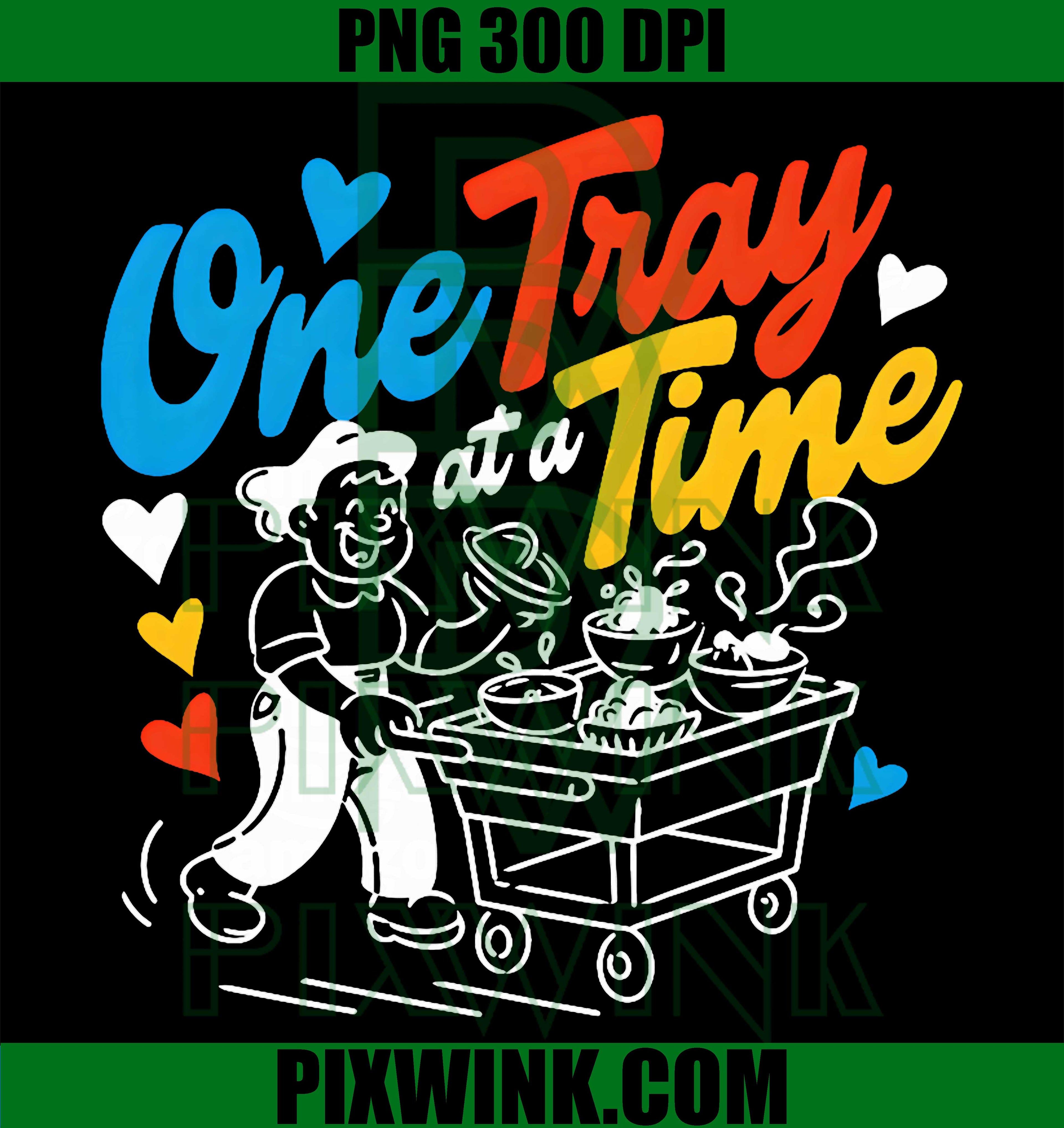Cafeteria Crew PNG, One Tray At A Time PNG Lunch Lady Worker Design