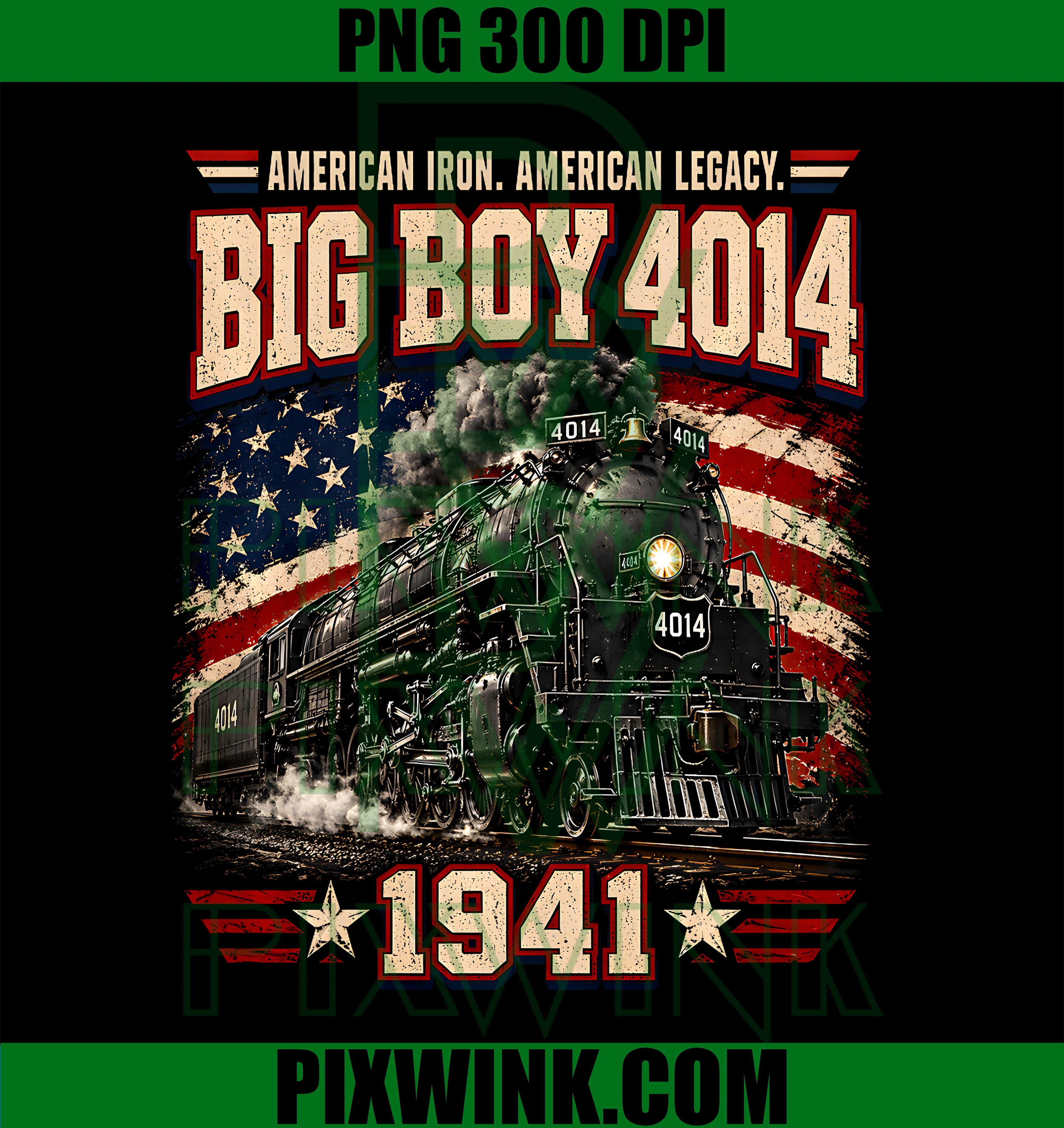 Big Boy 4014 Steam Locomotive PNG, Vintage Railroad Train Engine PNG