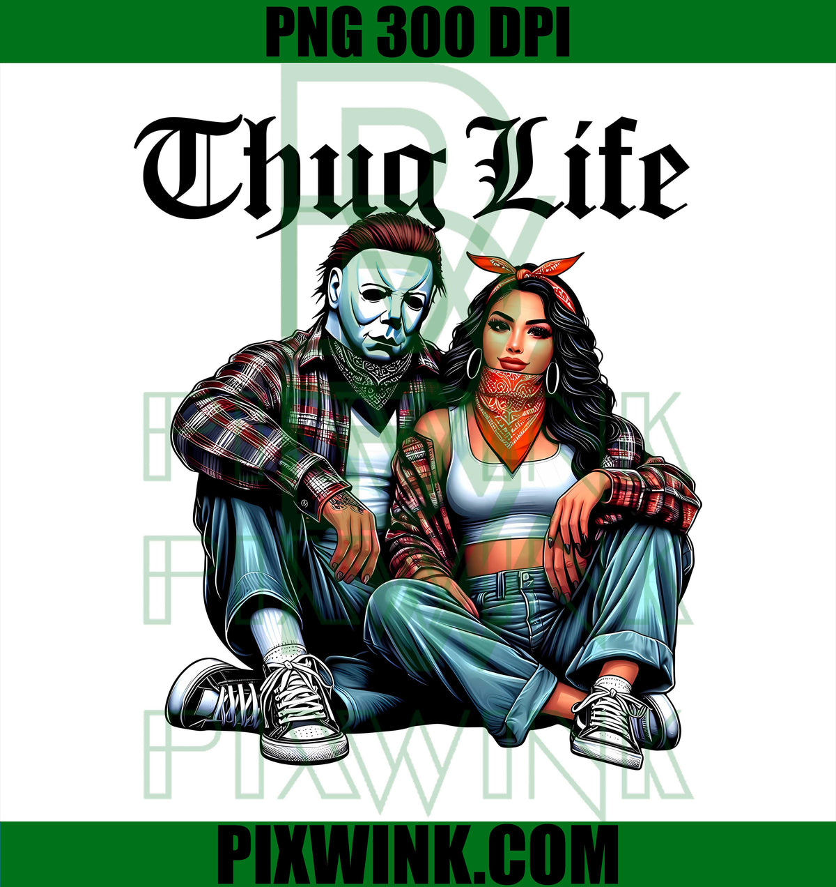 Michael Myers Couple PNG, Horror Thug Life PNG, Slasher Movie Art PNG