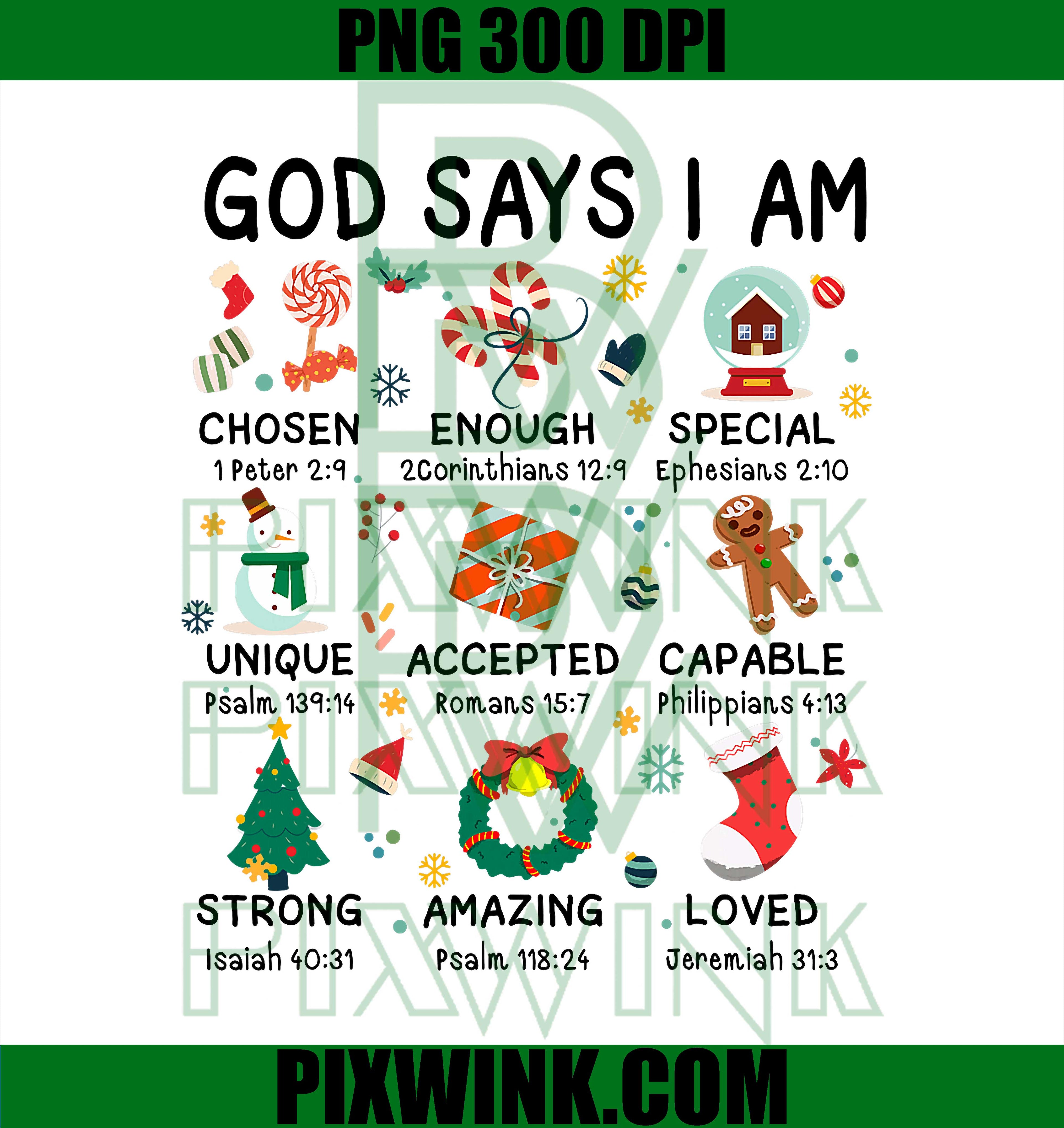 God Says I Am Cute Christmas, Xmas Christian PNG