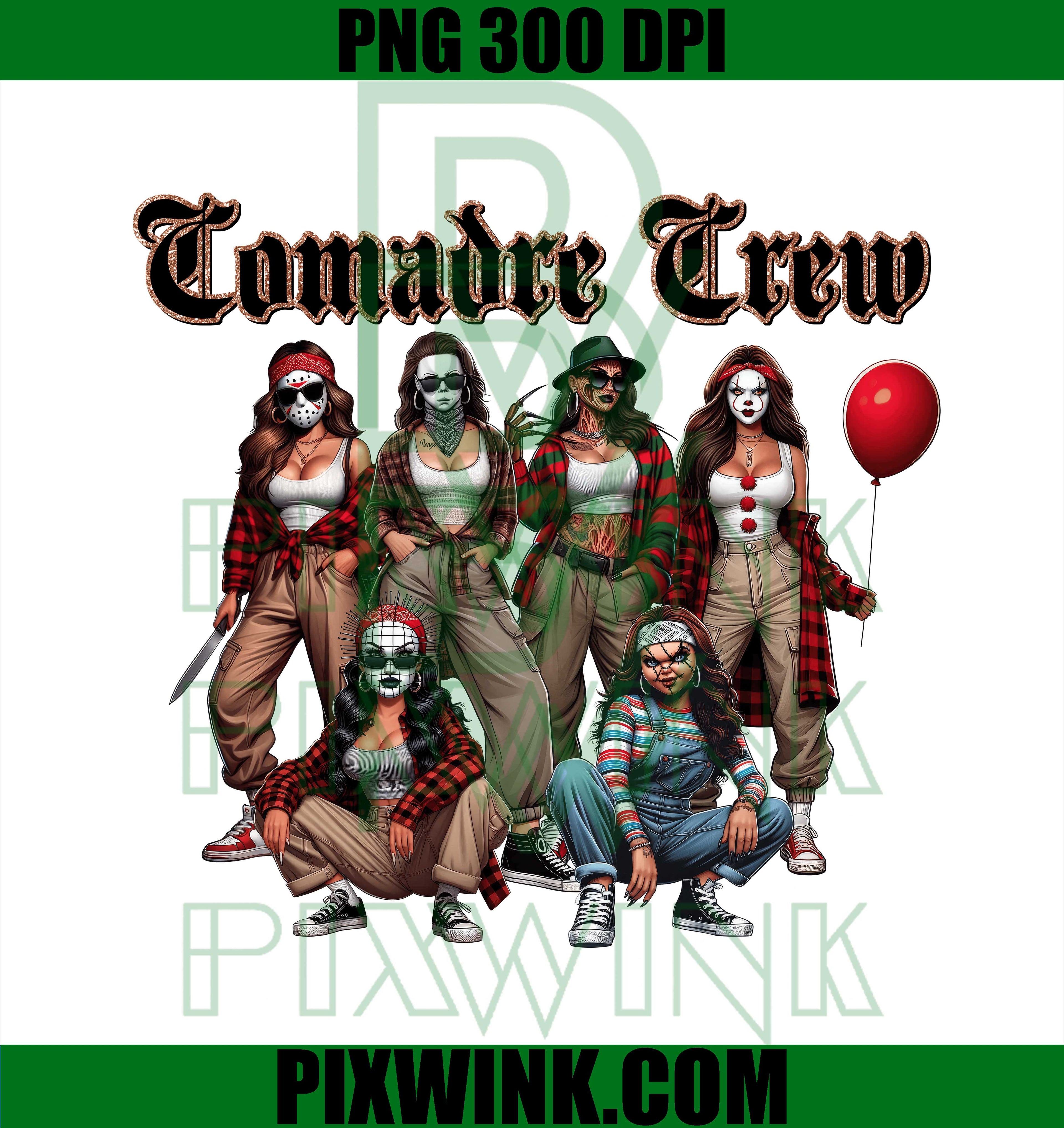 Comadre Crew PNG, Horror Girls Gang PNG, Chicana Halloween PNG