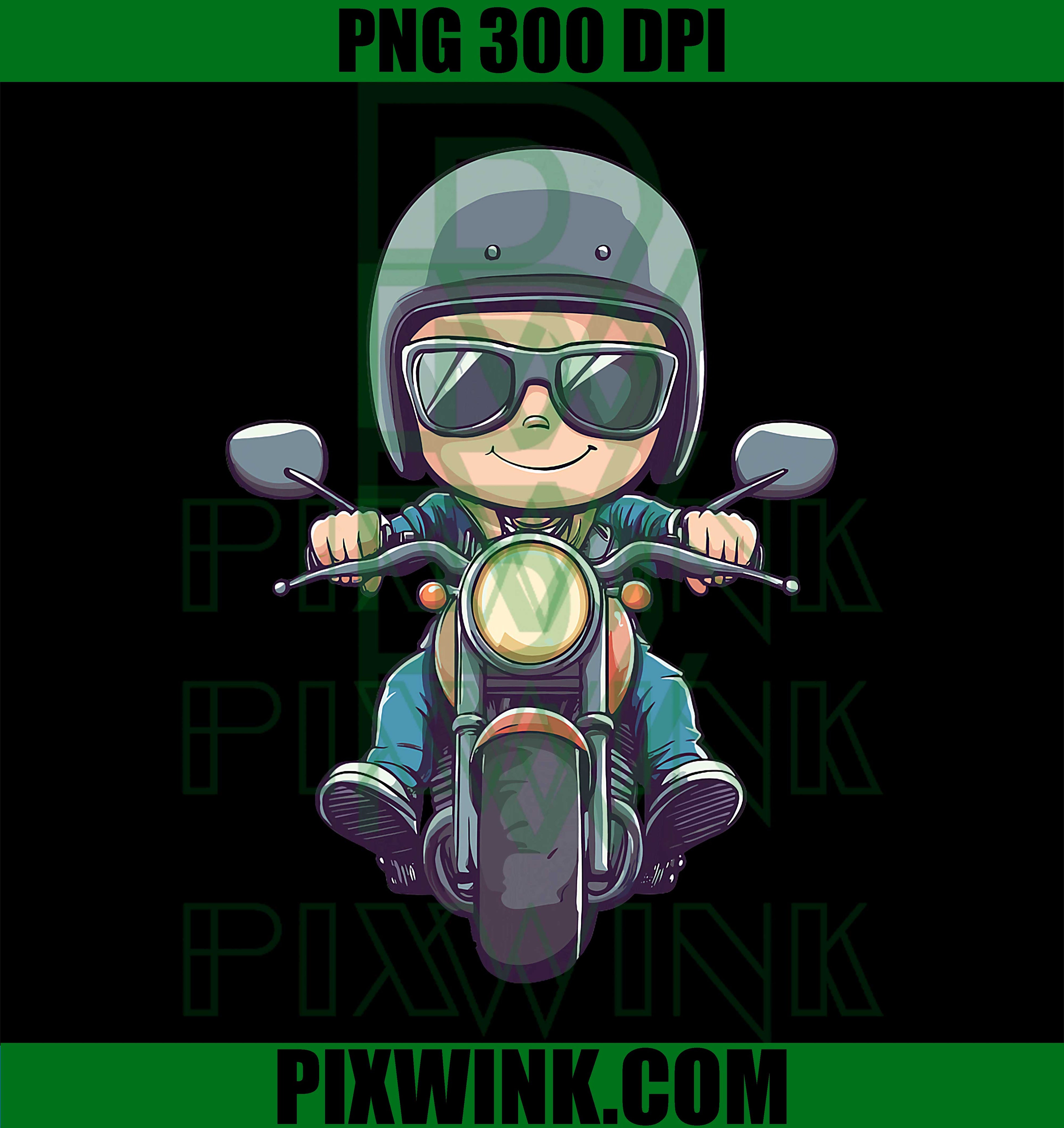 Boys Motorcycle PNG, Cute Boy Riding Motorcycle PNG