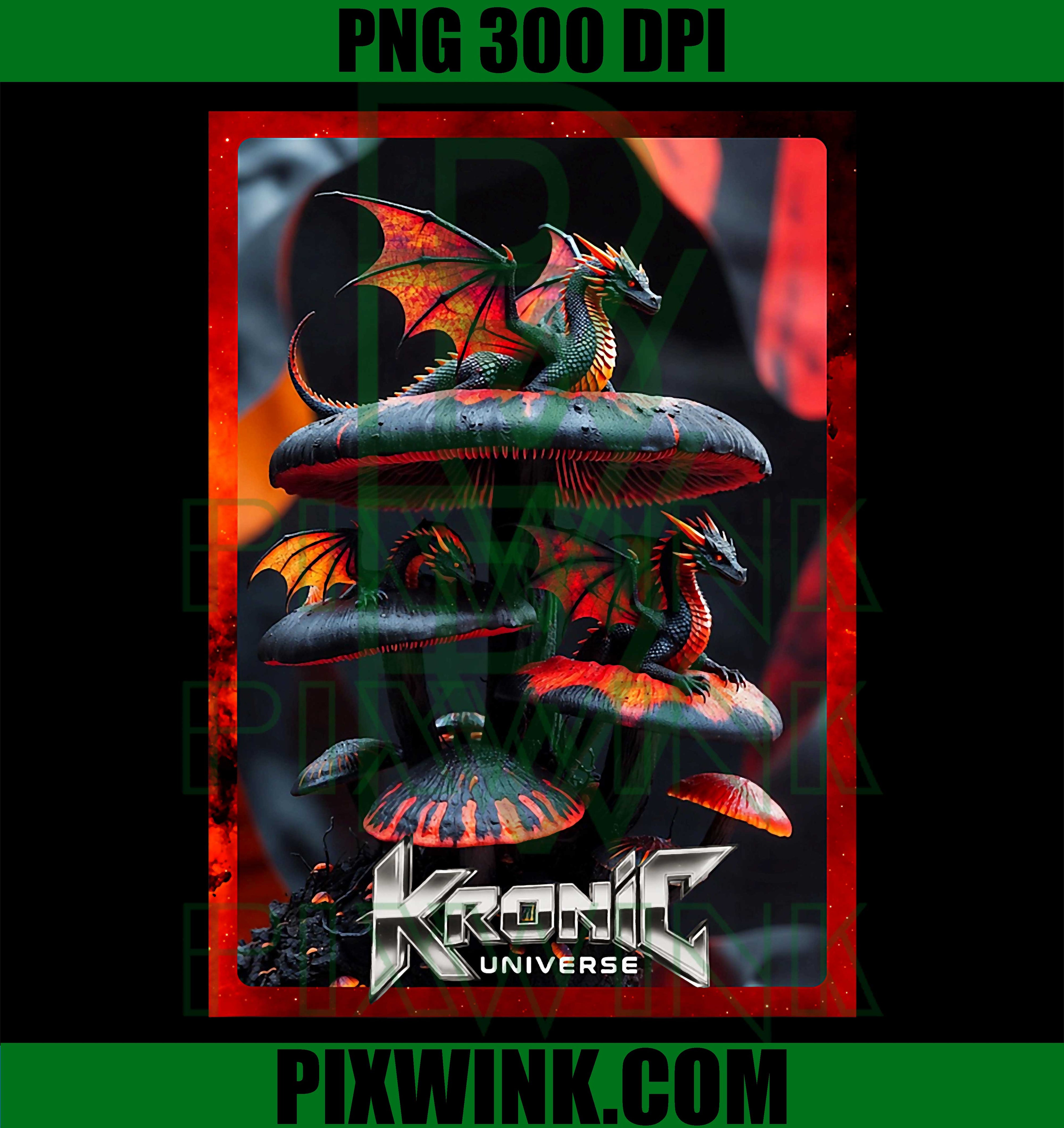 Black Dragons of Mushroom Kingdom PNG, Glowing Mushroom Dark Art Design