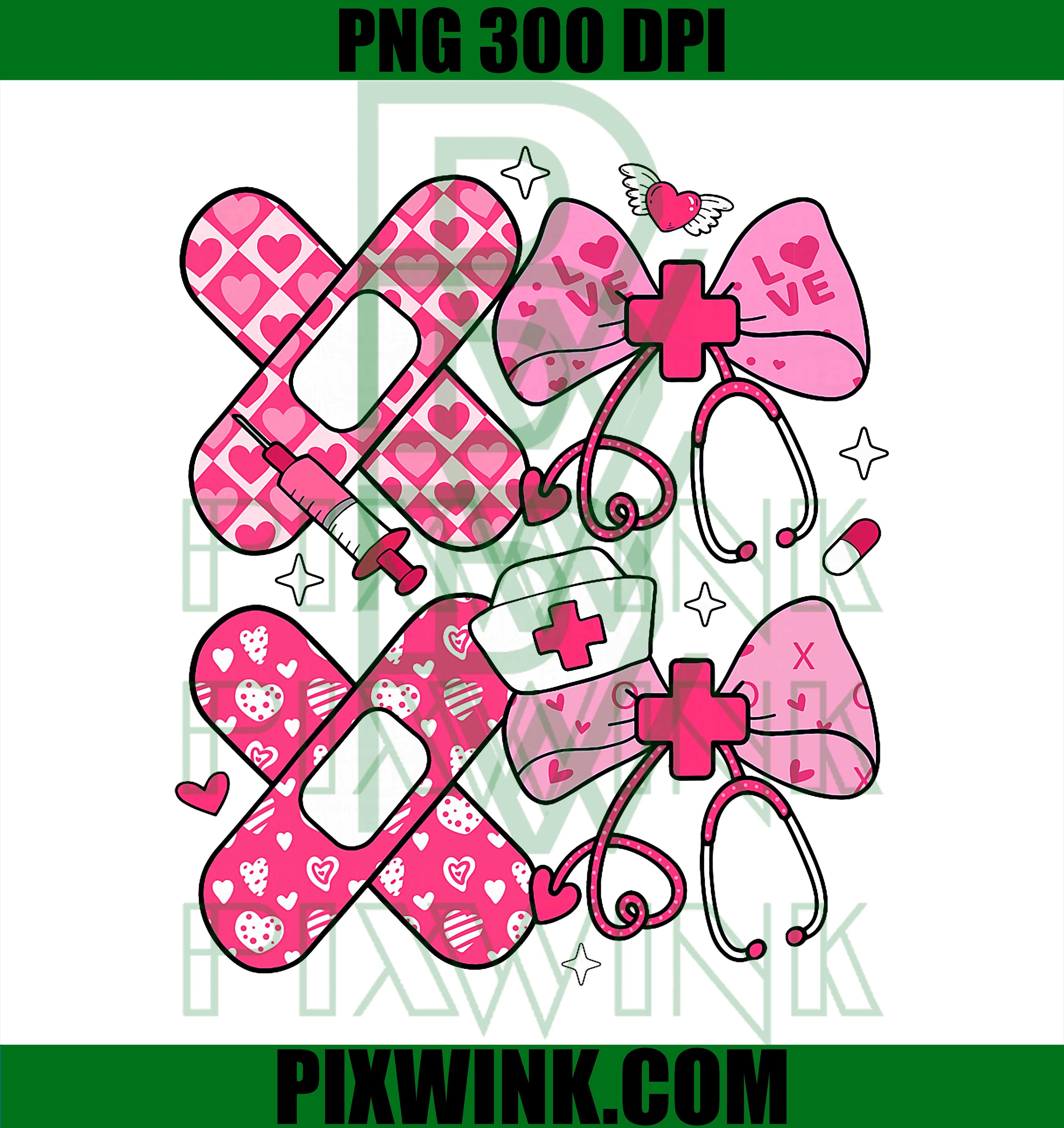 XO Nurse Valentines Day PNG,  Stethoscope Valentine Nursing PNG, XO Love PNG