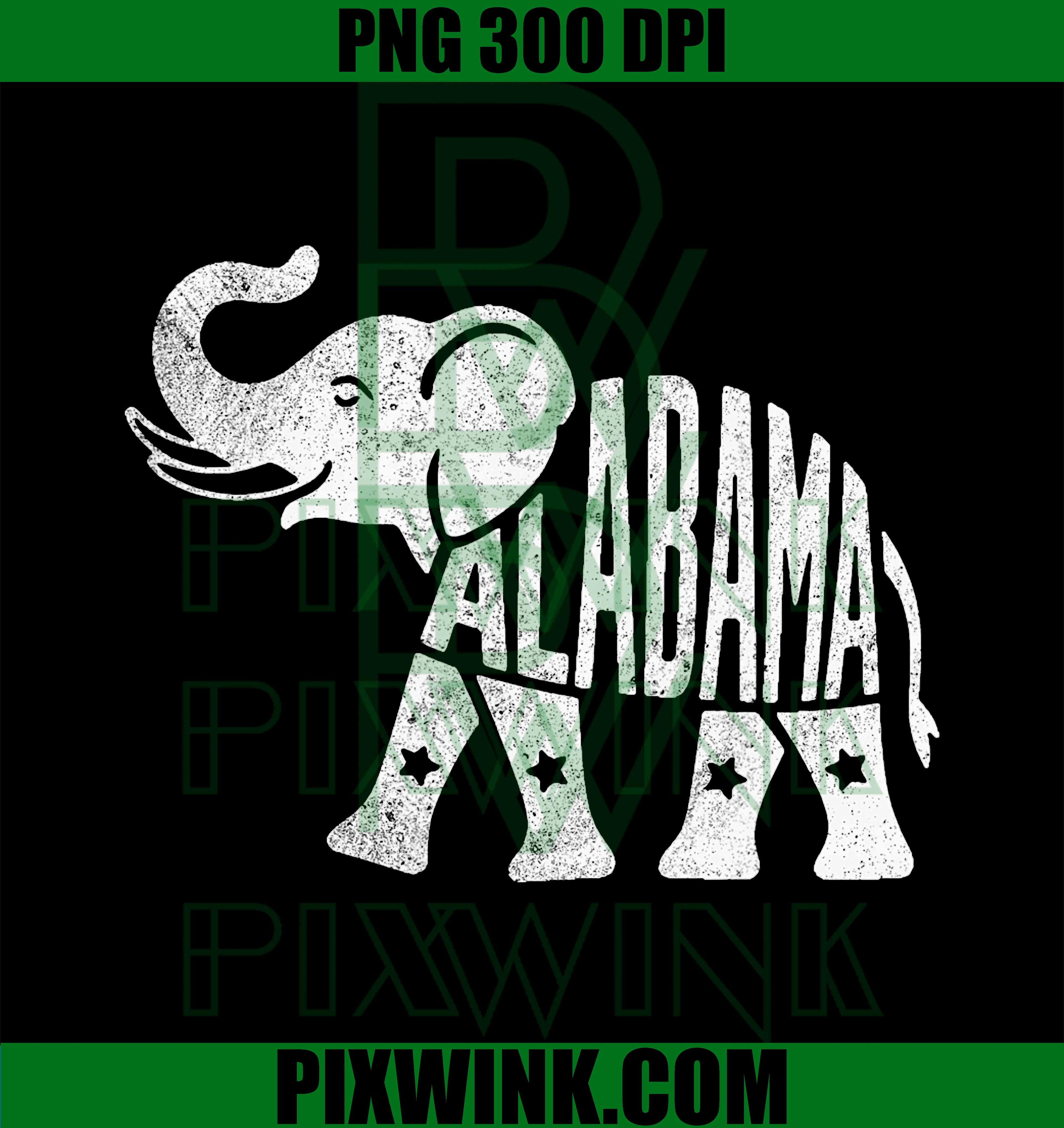 Alabama Elephant PNG Retro College Digital Art, Alabama Retro Vintage PNG