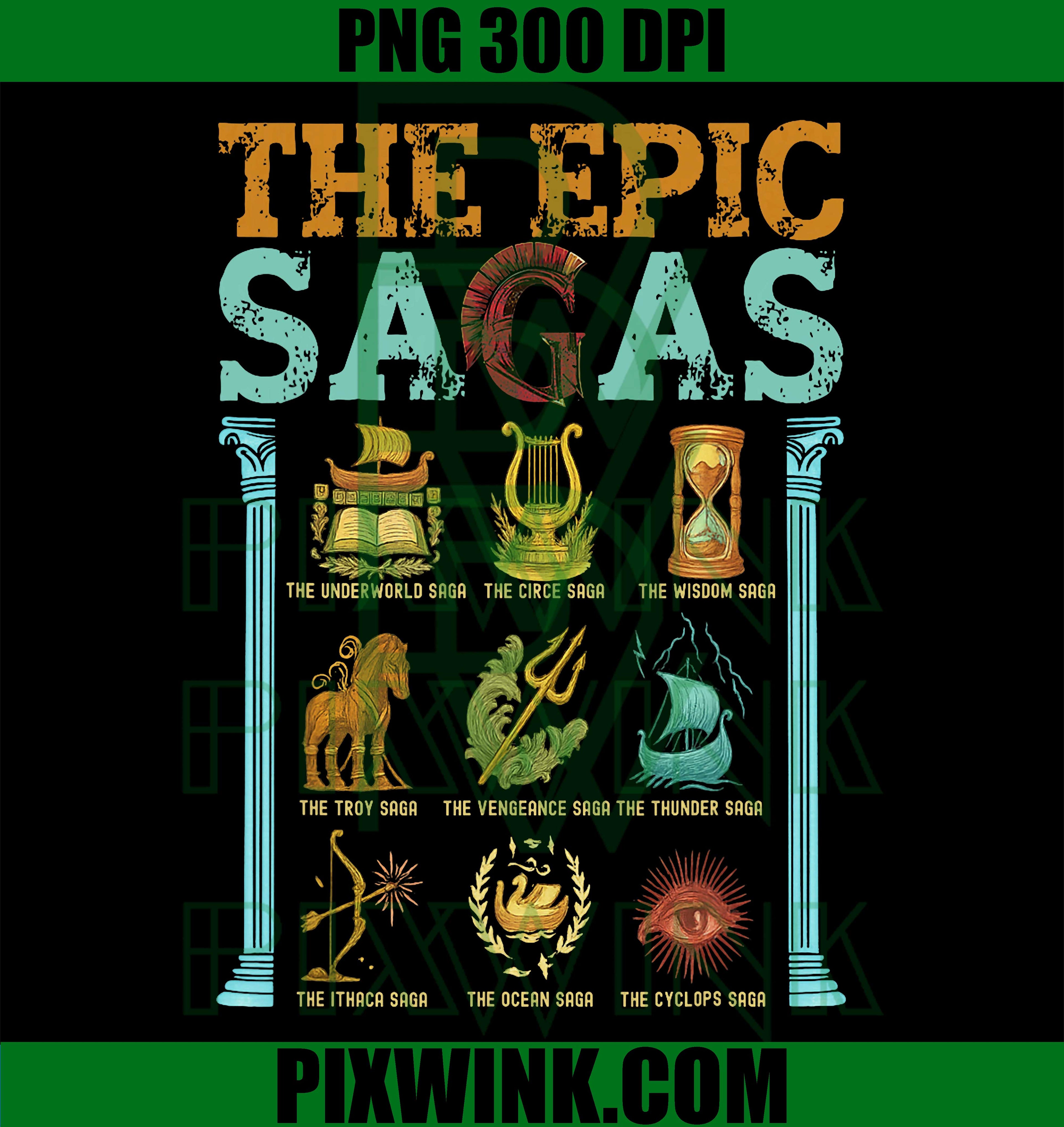 Epic Saga Ithaca PNG, Odysseus Thunder PNG Vintage Mythology Design