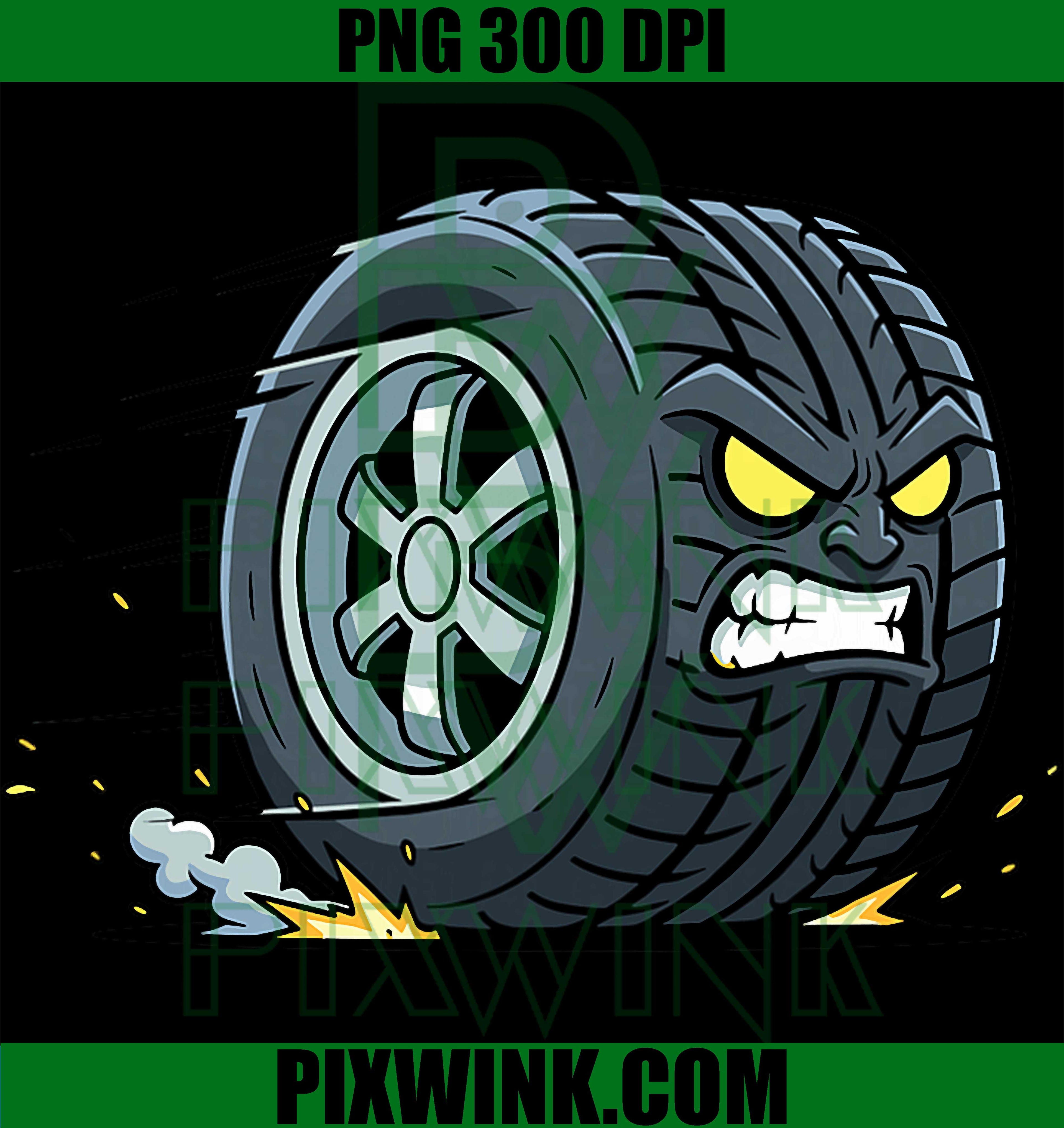 Aggressive Racing Wheel PNG, Angry Fast Tire Speed Design PNG