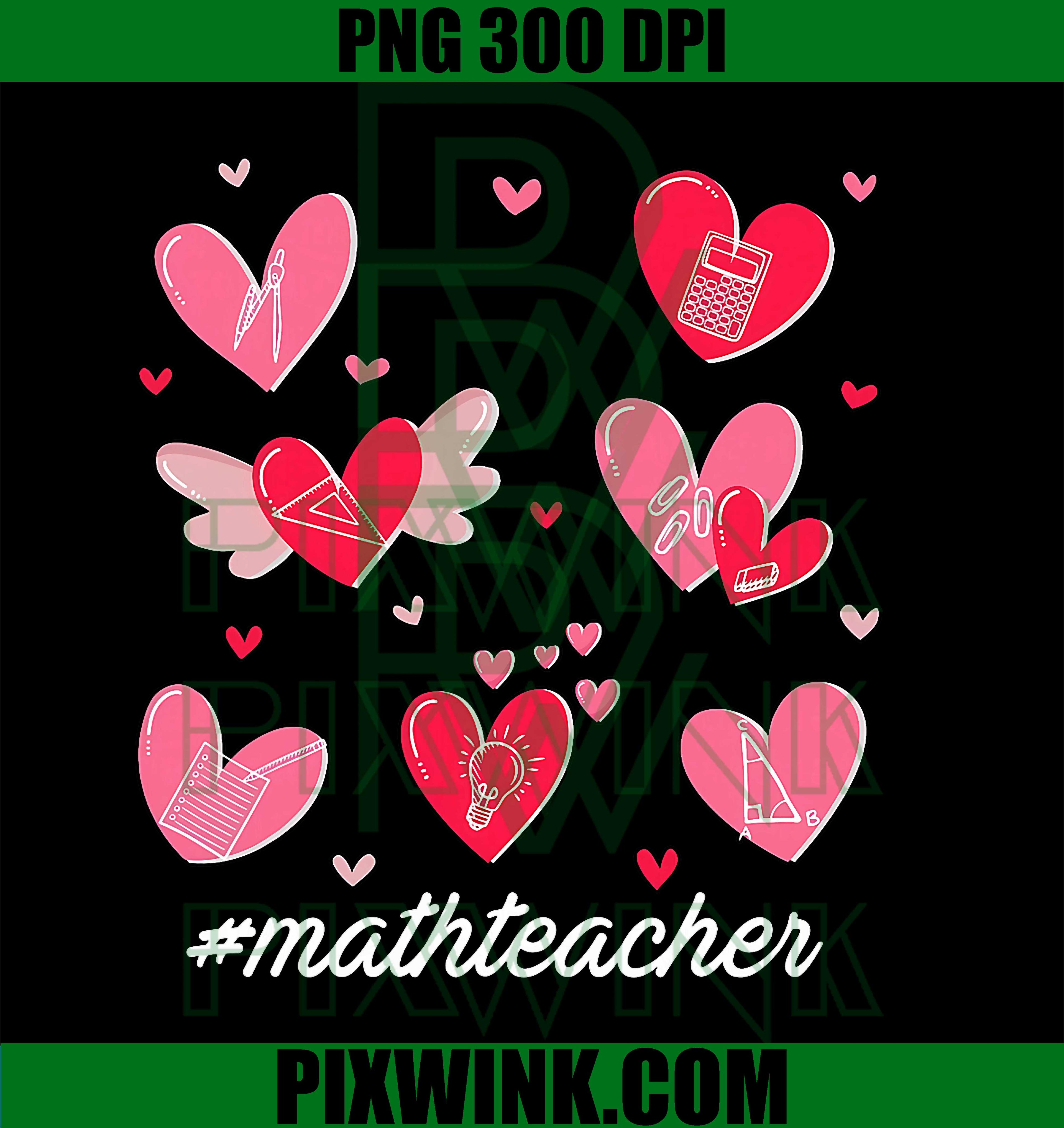 Math Teacher Heart Valentines Day, Mathematics Teacher School PNG