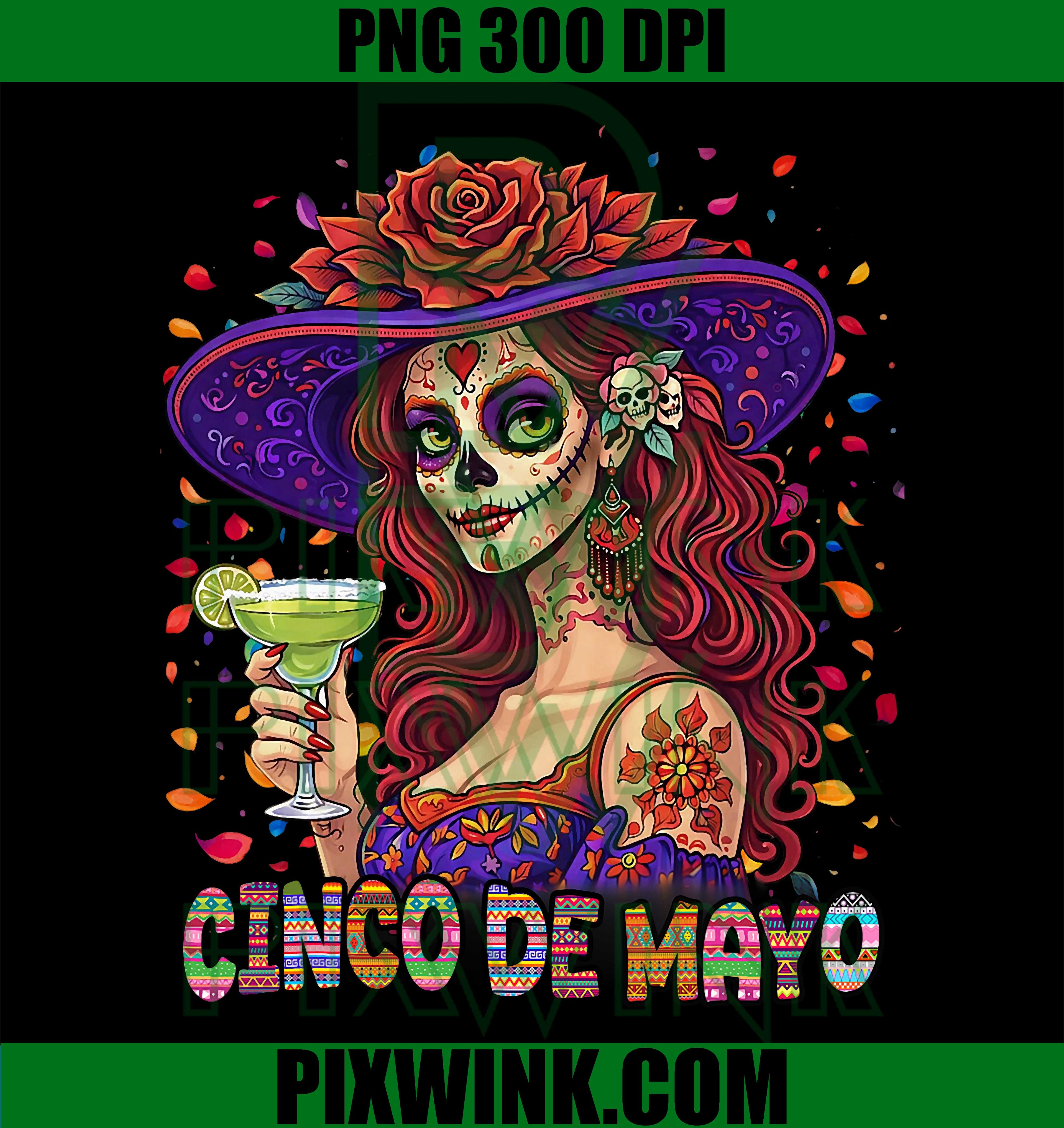 Cinco De Mayo Festival PNG, Sugar Skull Art PNG, Mexican Fiesta PNG
