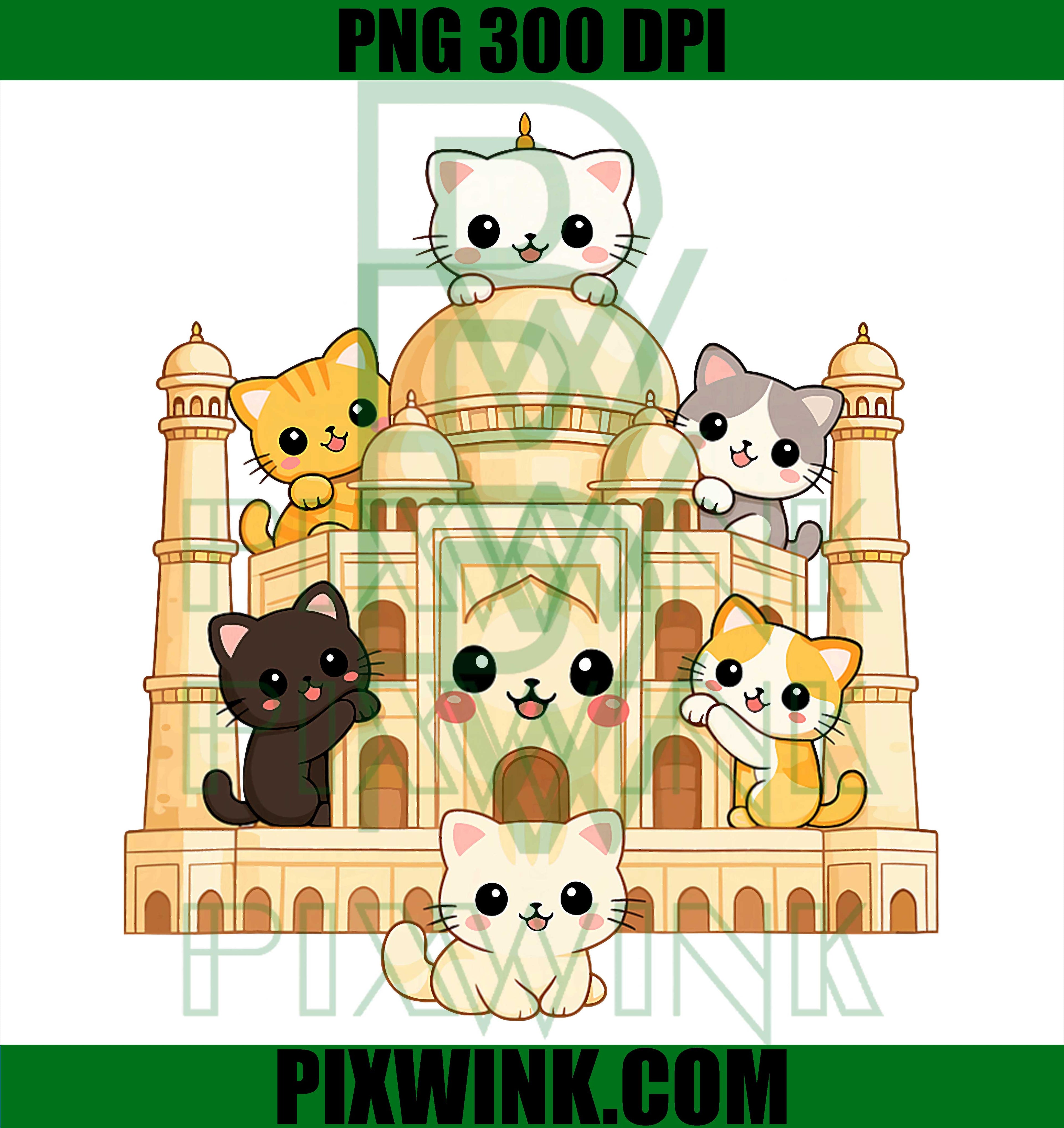 Cat Mahal Kawaii Palace Cats PNG, Cute Cartoon Funny Kitten PNG