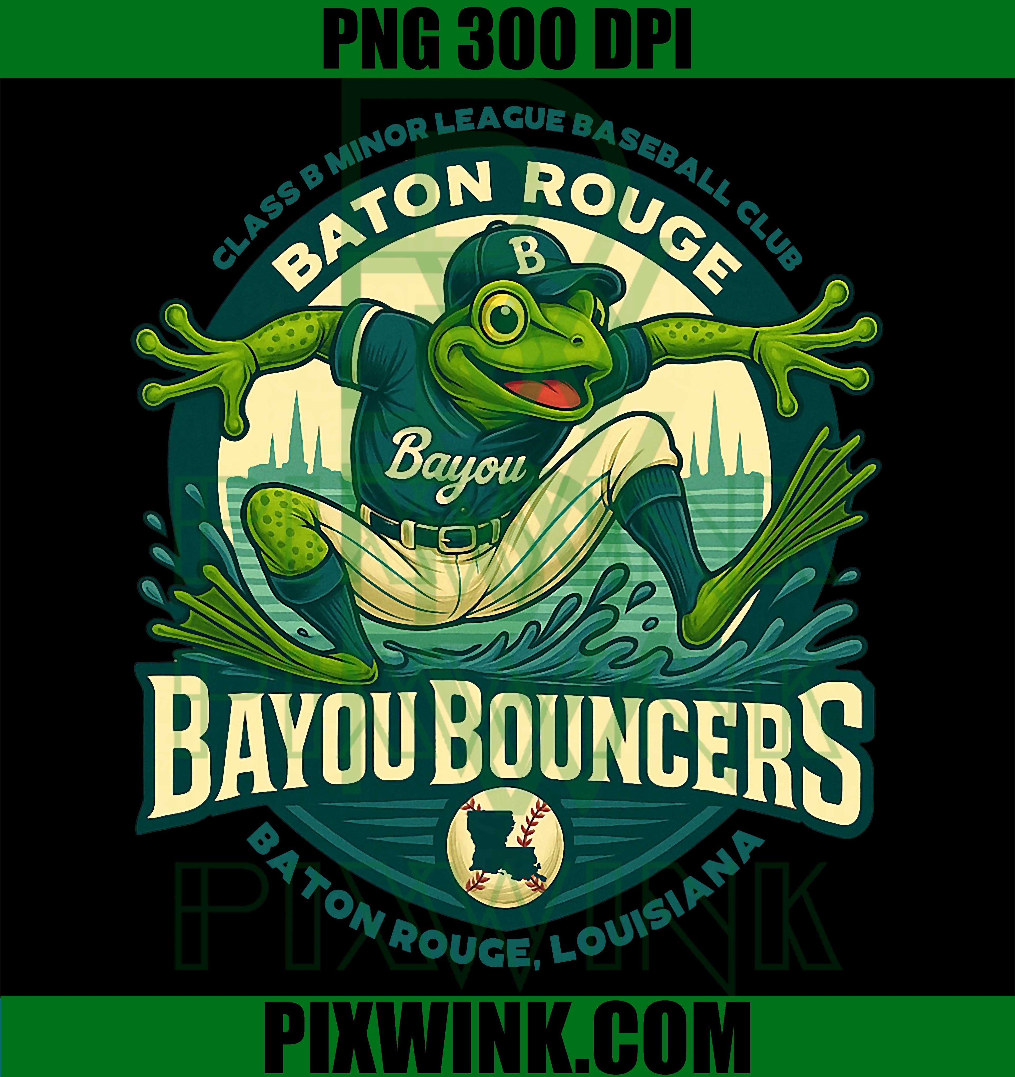 Baton Rouge Bayou Bouncers PNG, Minor League Baseball Fan Graphic PNG