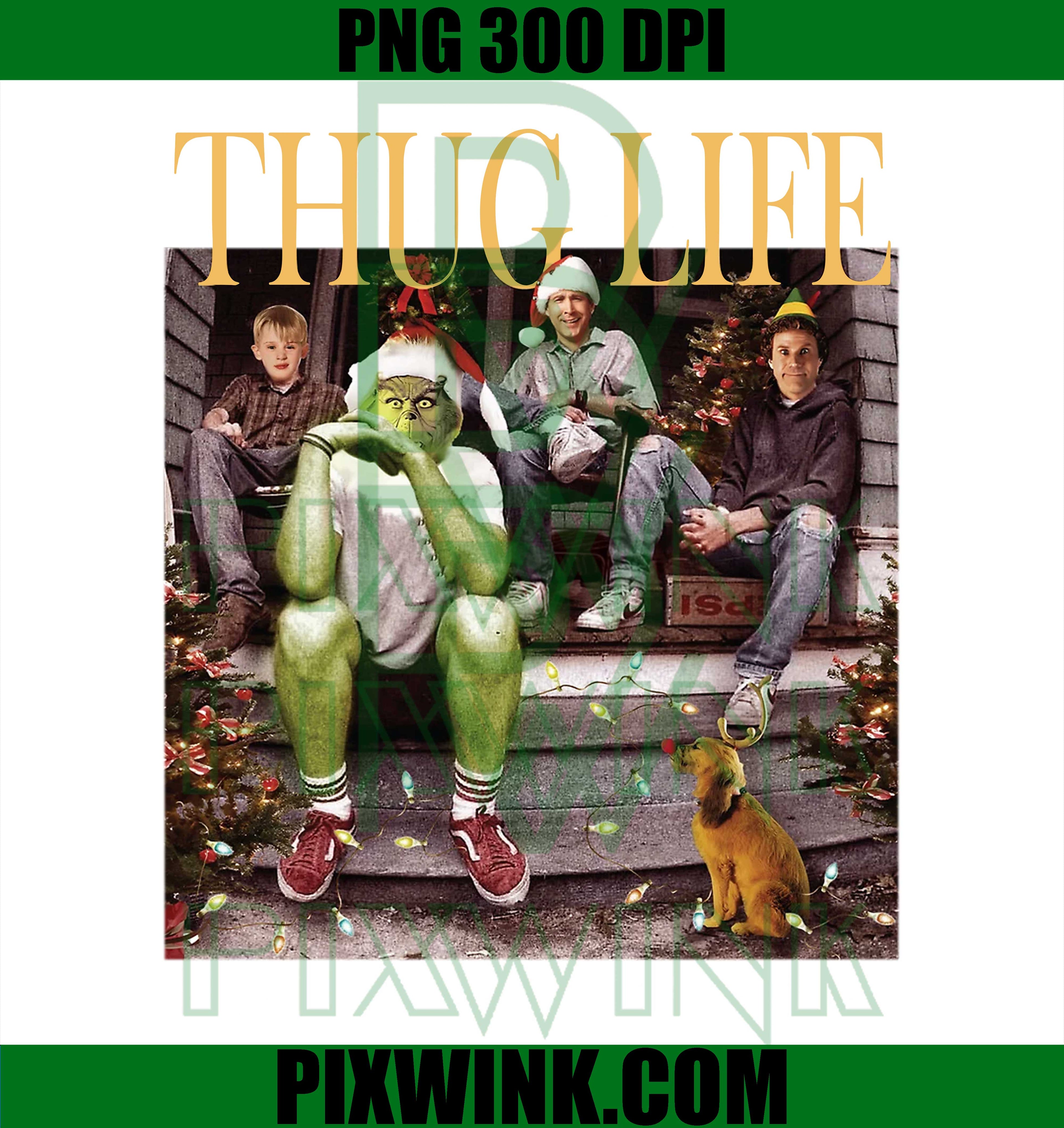 Christmas Movie PNG, Grinch Thug Life PNG, Holiday Comedy Art PNG