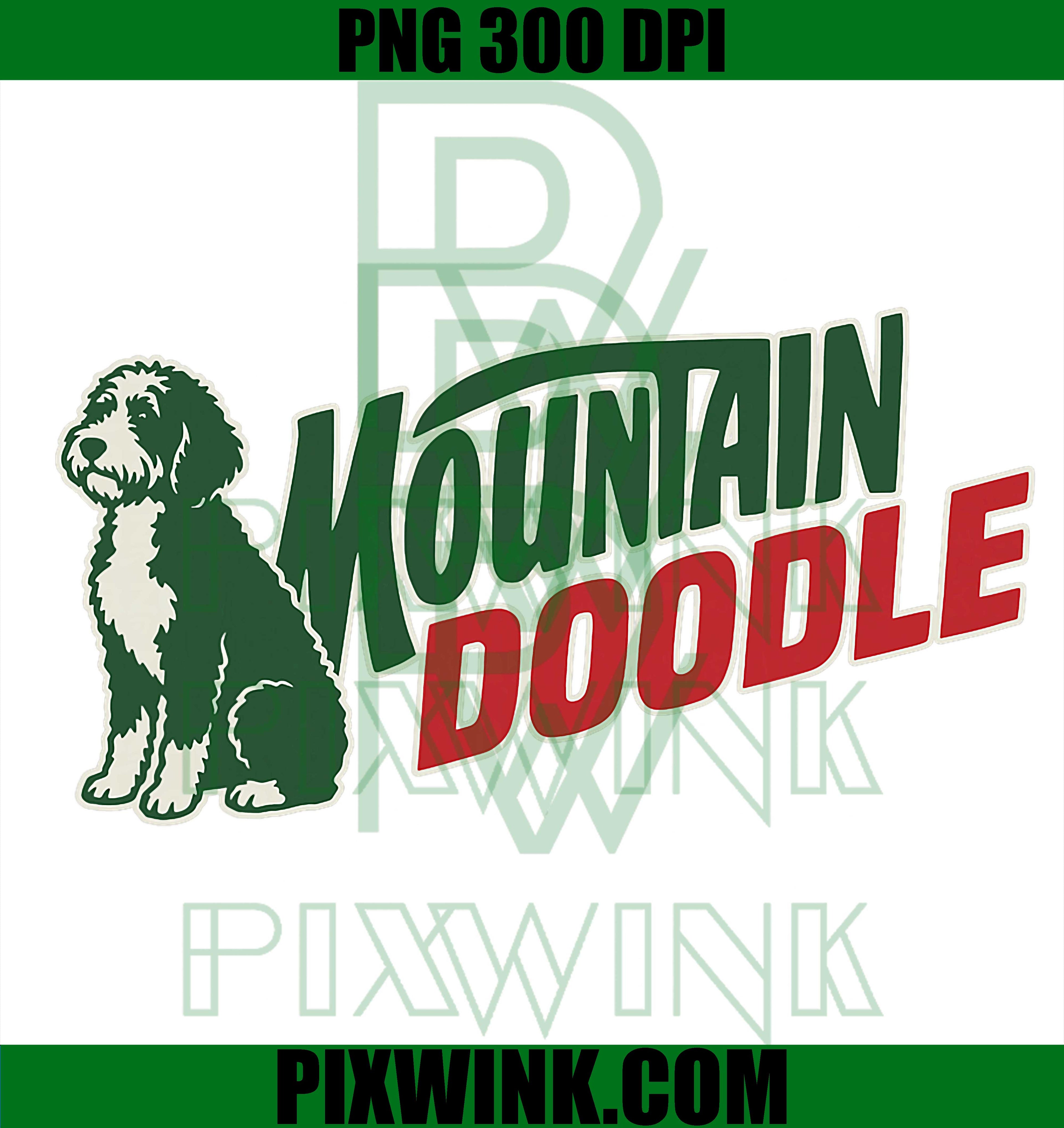 Mountain Doodle PNG, Dog Lovers PNG, Vintage Retro Outdoor PNG