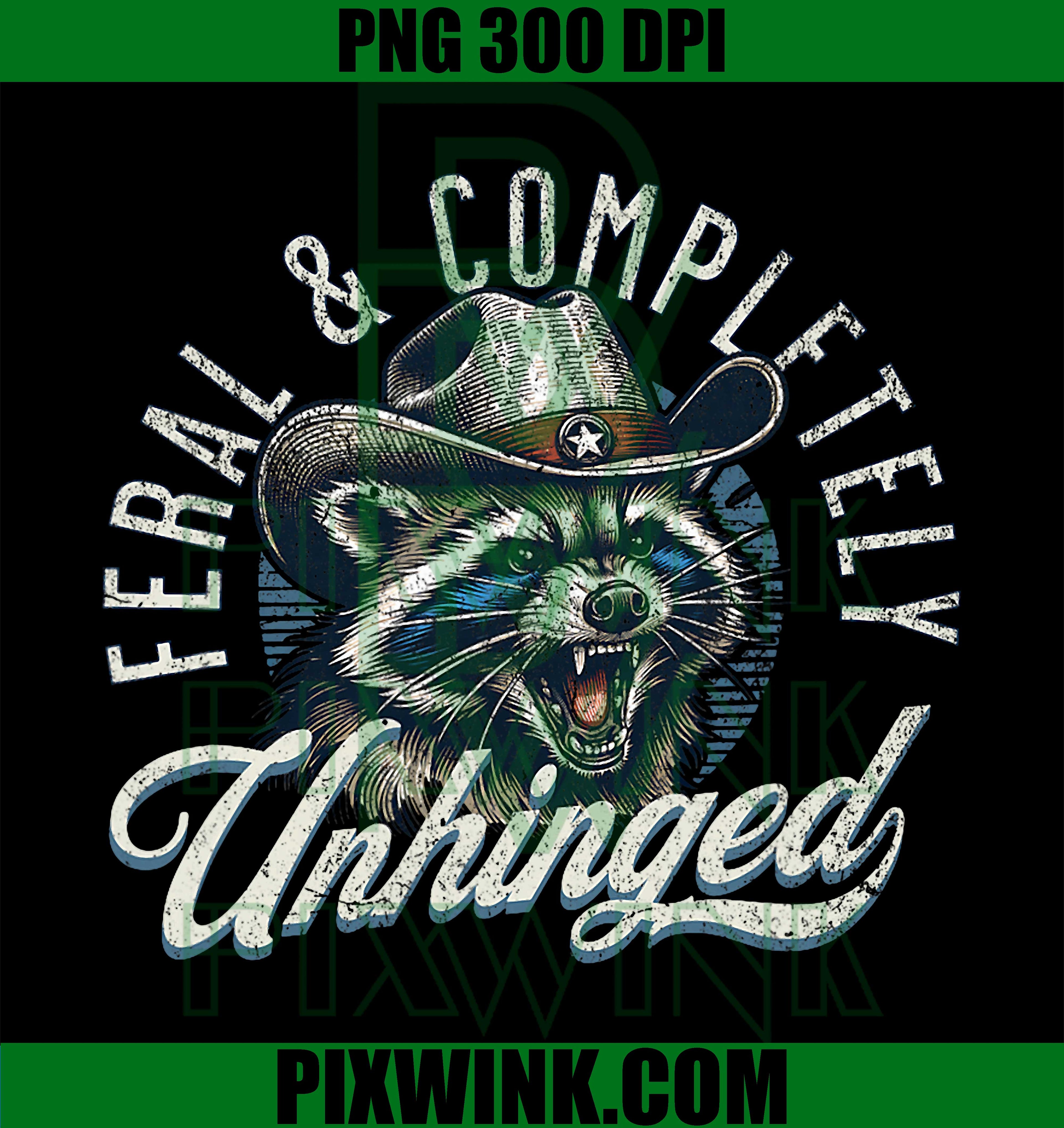 Funny Feral and Completely Unhinged, Cowboy Raccoon PNG