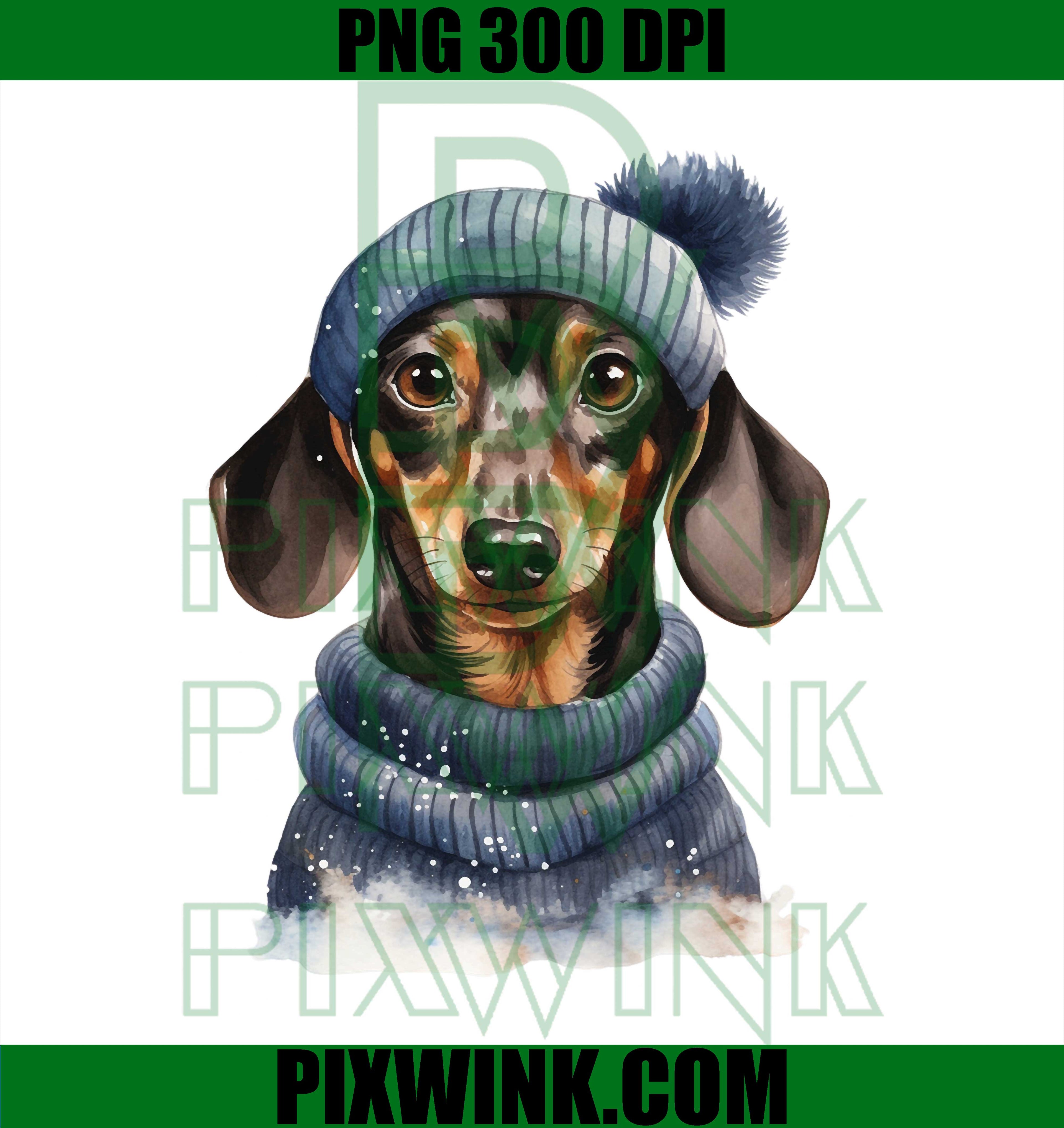 Christmas Winter Wiener & Dachshund PNG