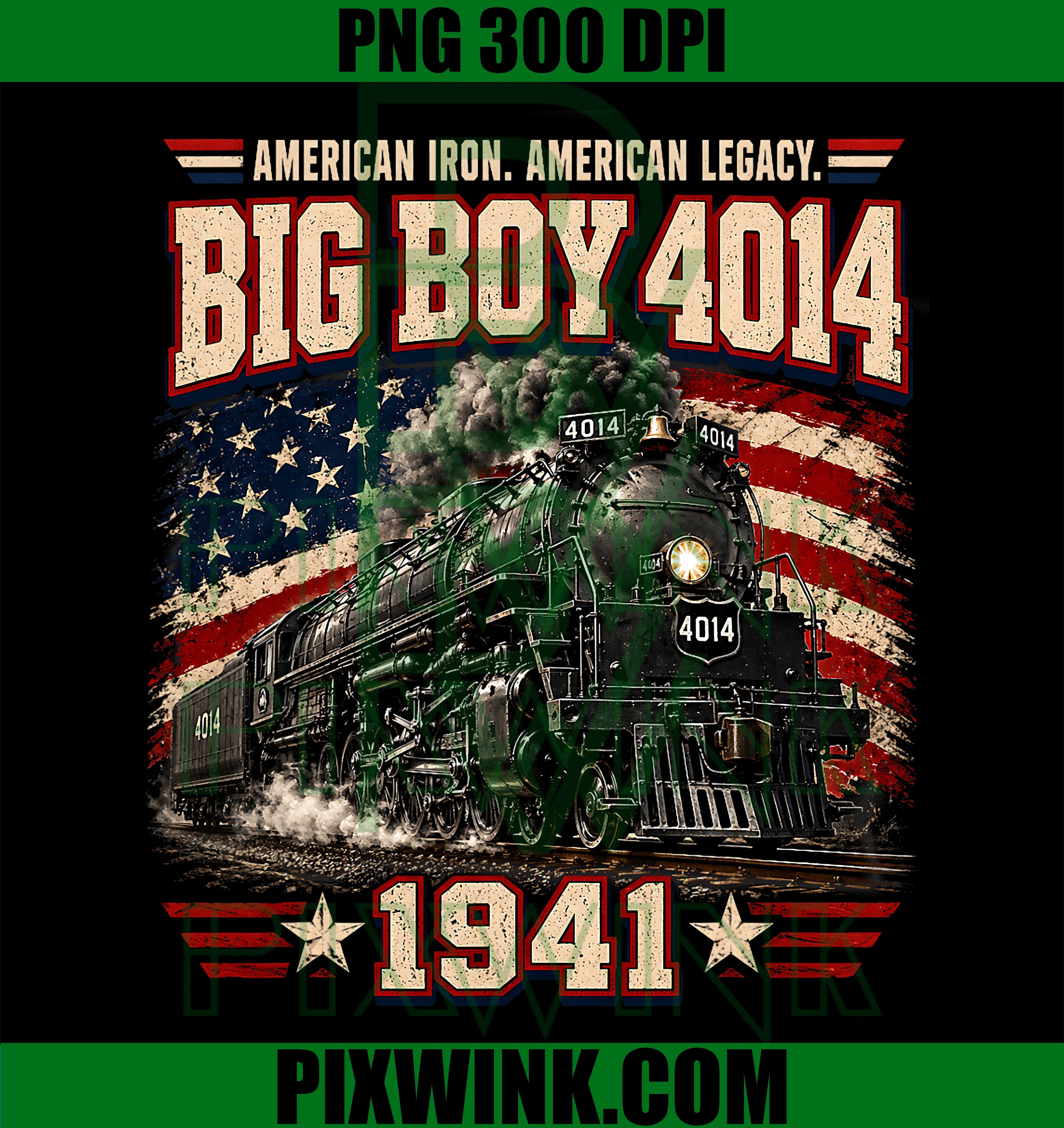 Big Boy 4014 PNG, Vintage Steam Train PNG Railroad Engine Design