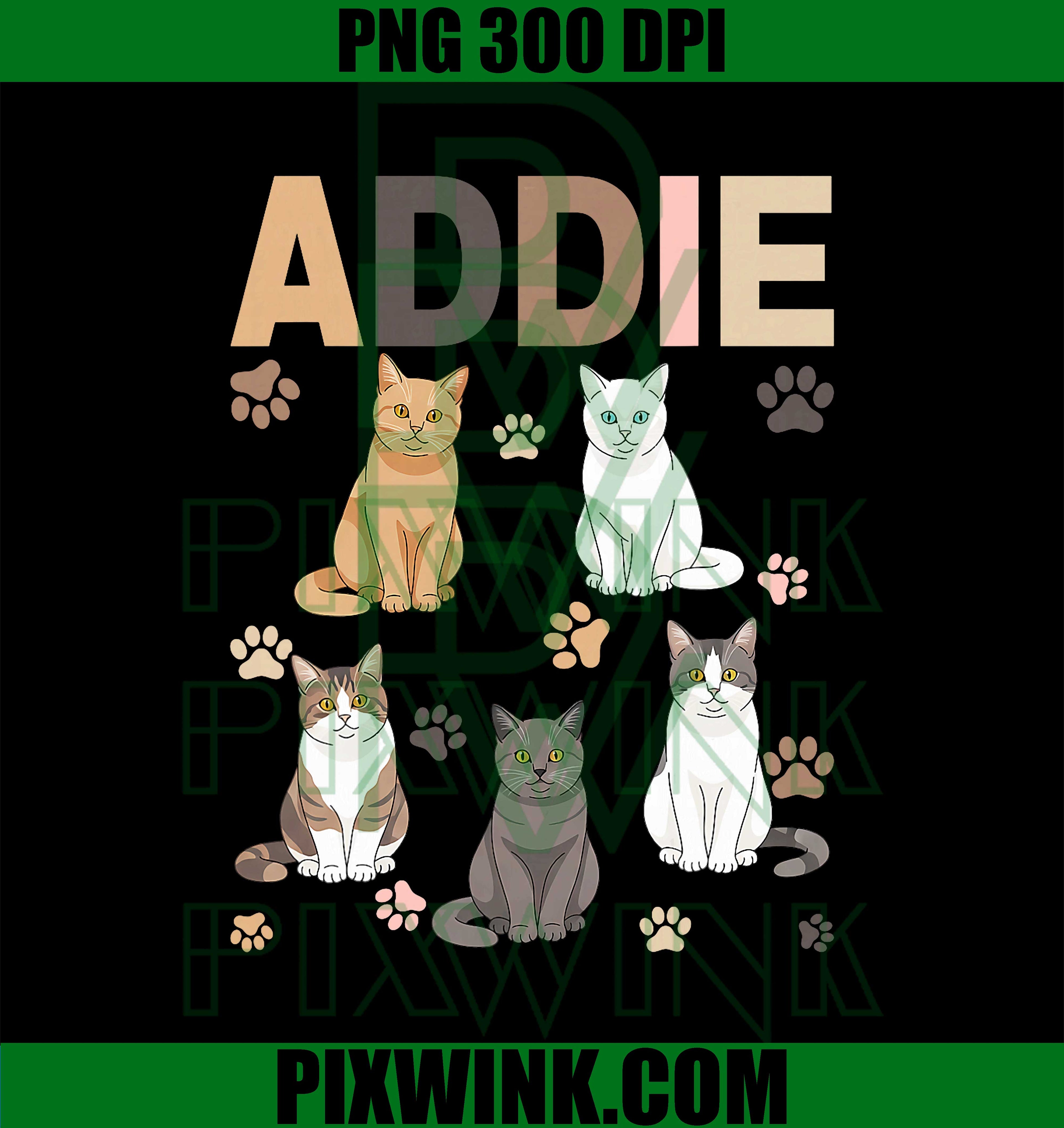 Addie Cat Trees, Personalized Cute Name Word Art PNG