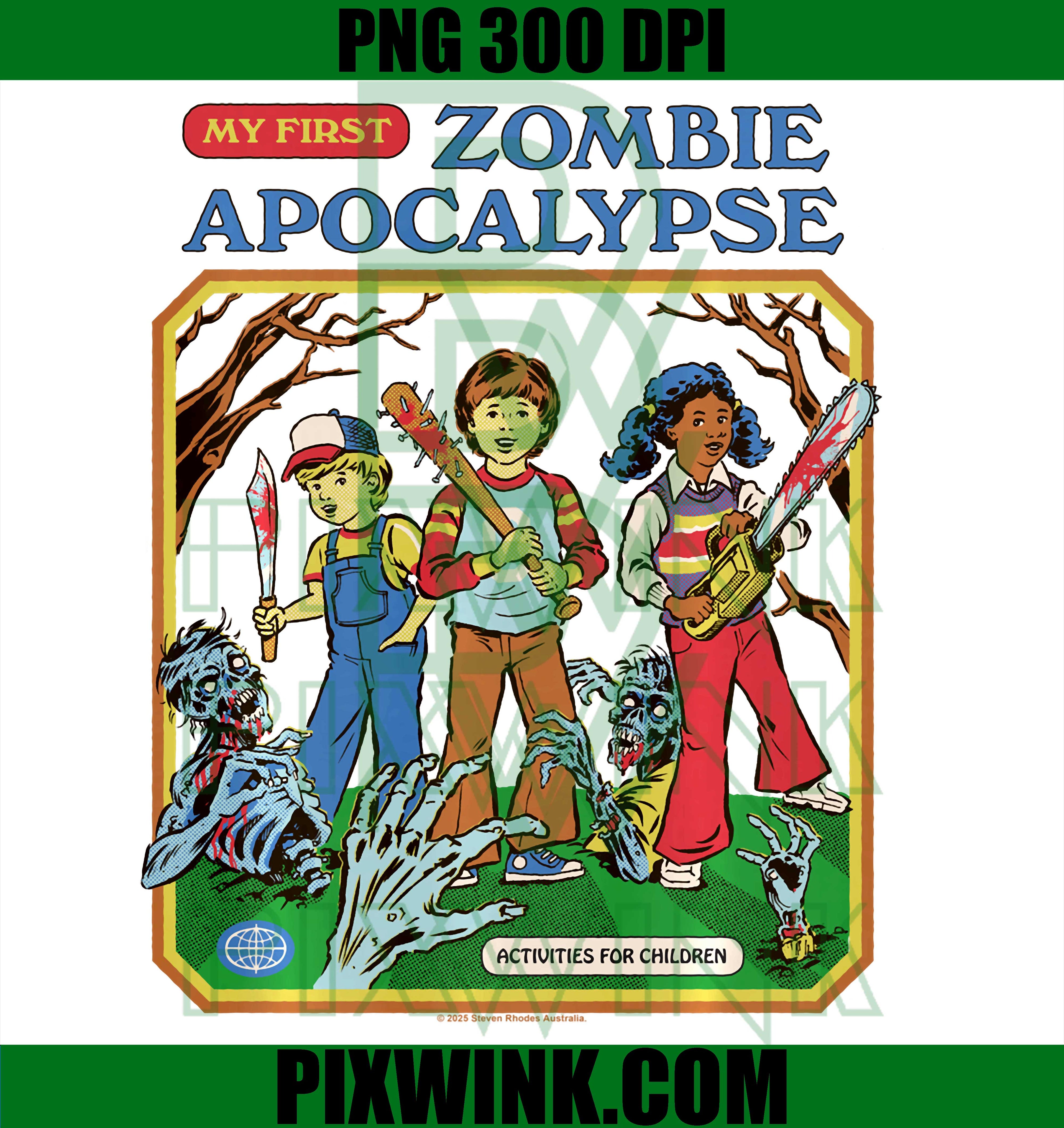 Zombie Apocalypse PNG, Sarcastic Retro Vintage Funny Humor PNG