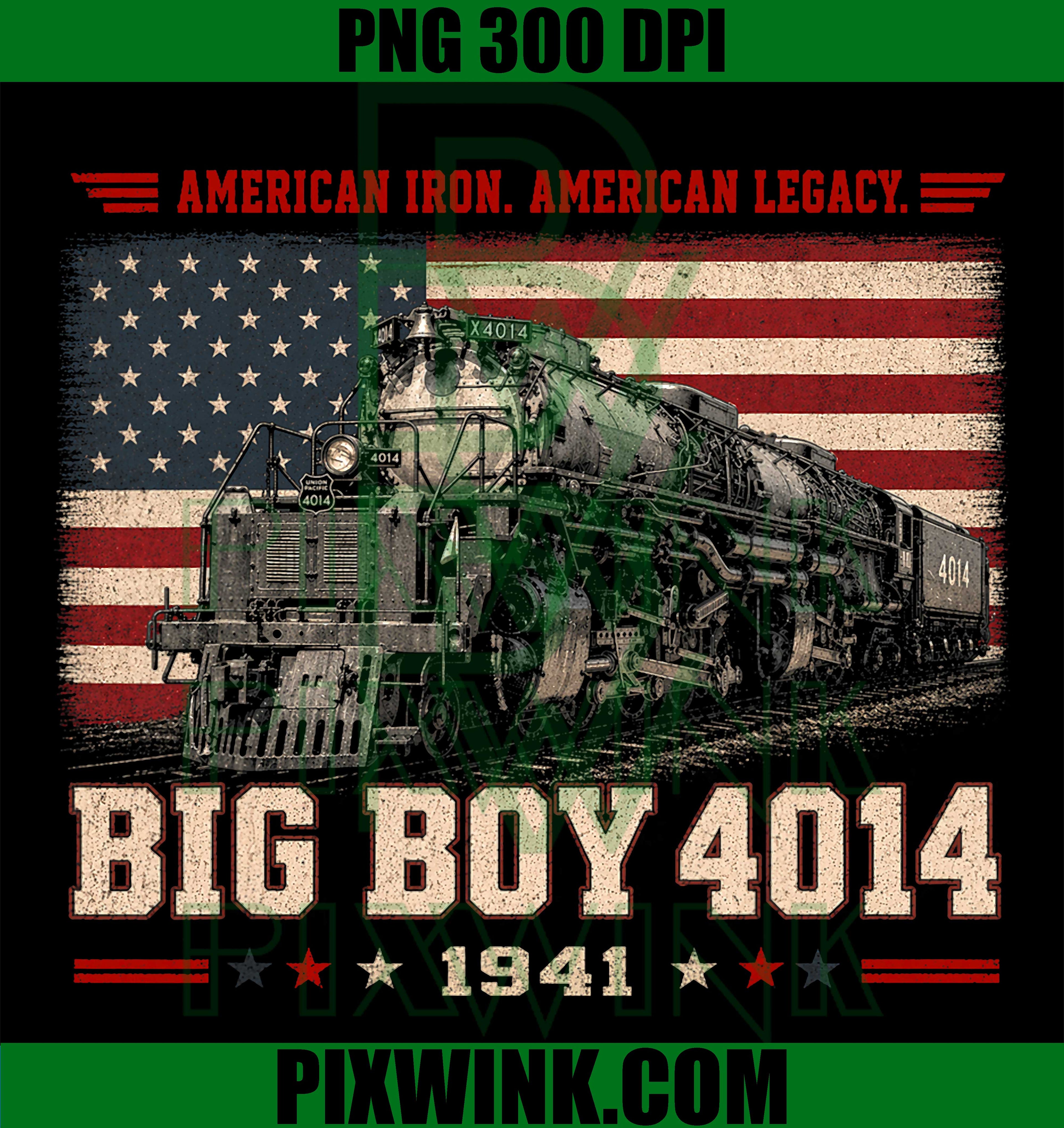 Big Boy 4014 PNG, Vintage Steam Locomotive PNG Railroad Design