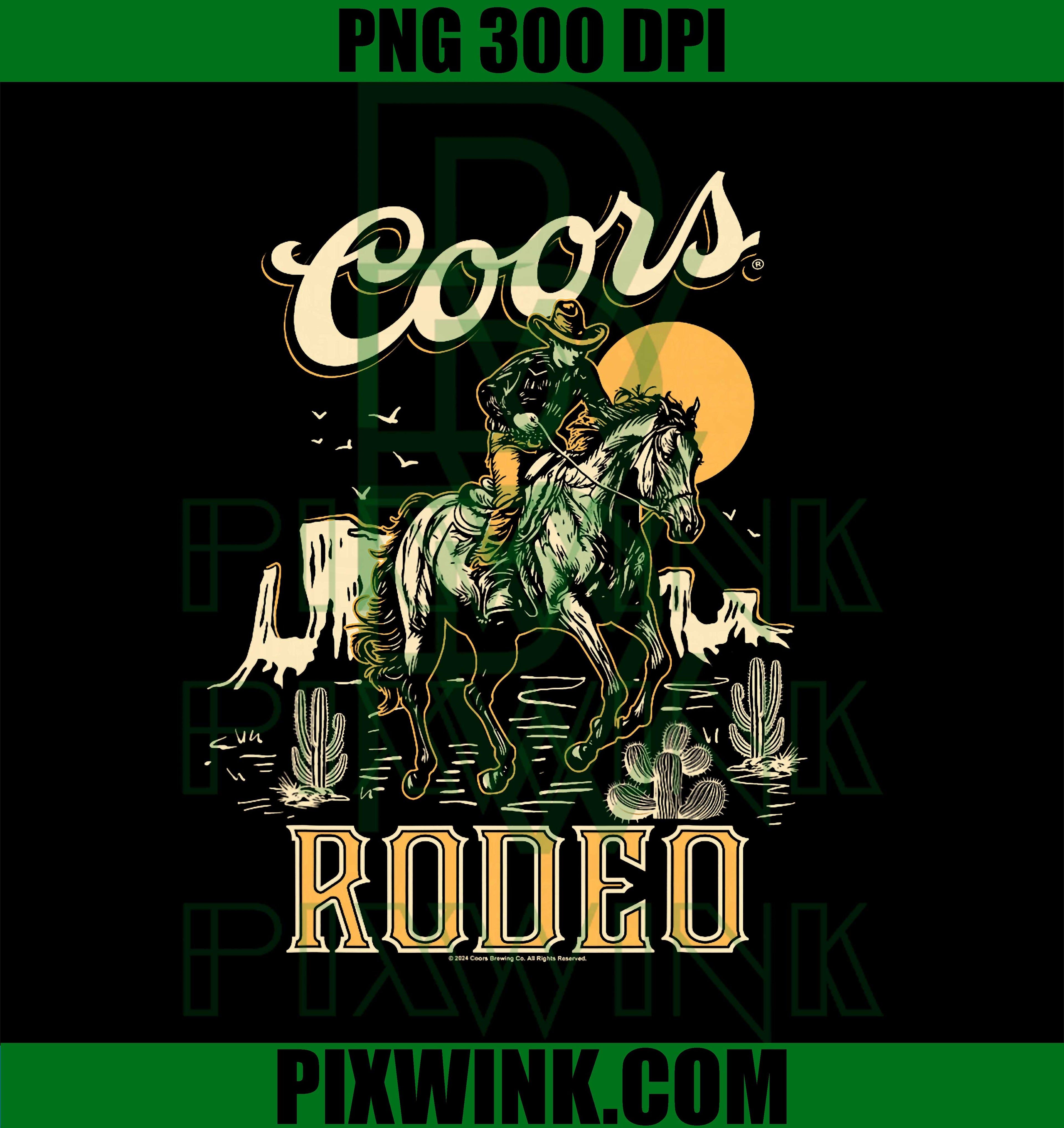 Coors Brewing Company Rodeo Vintage Outline Big Chest PNG, Vintage Cowboy PNG
