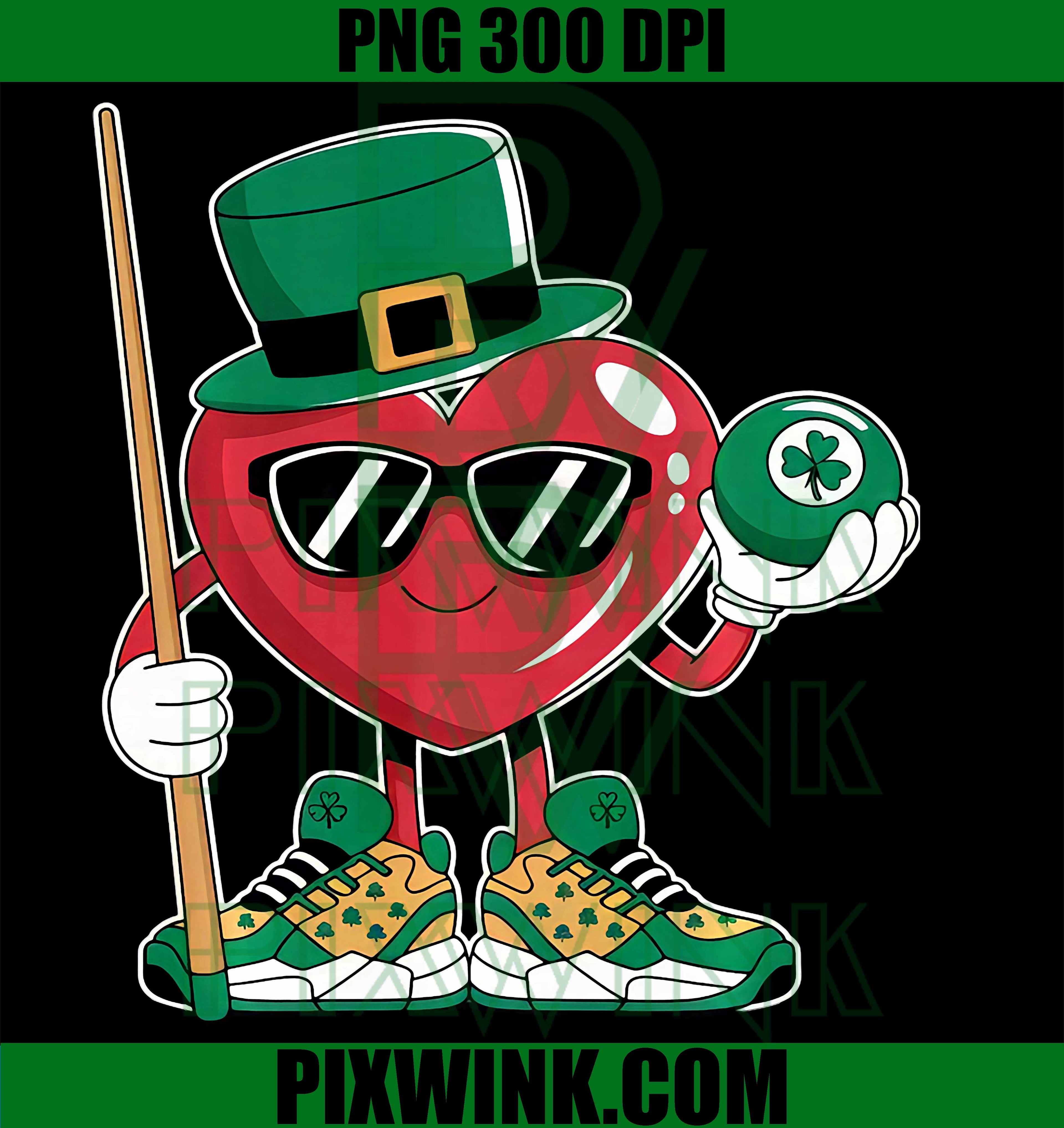 Billiard Valentine, St Patricks Day, Shamrock Irish Carnival PNG
