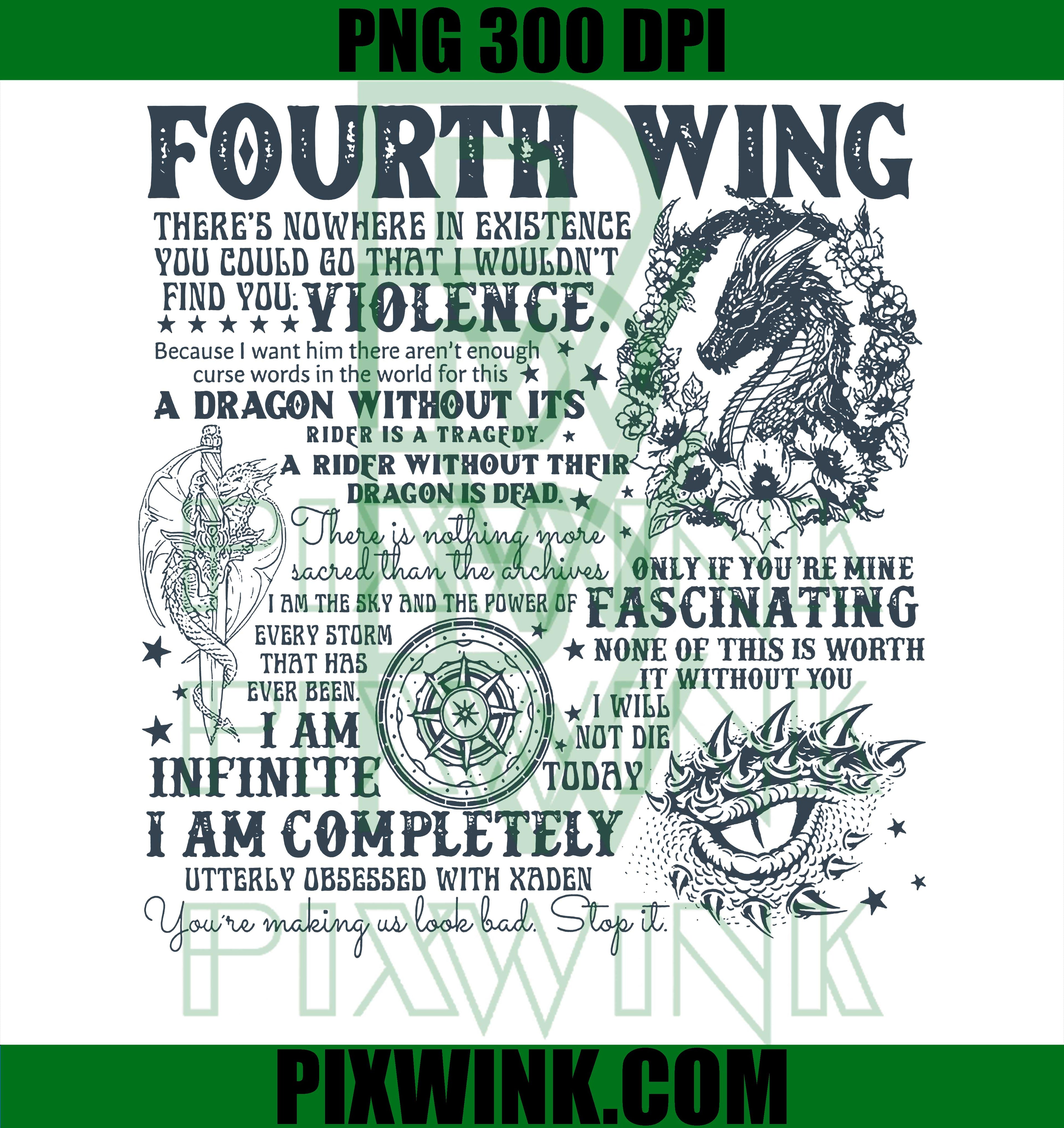 Fourth Wing PNG, Basgiath War College PNG, Dragon Rider PNG, Bookish PNG