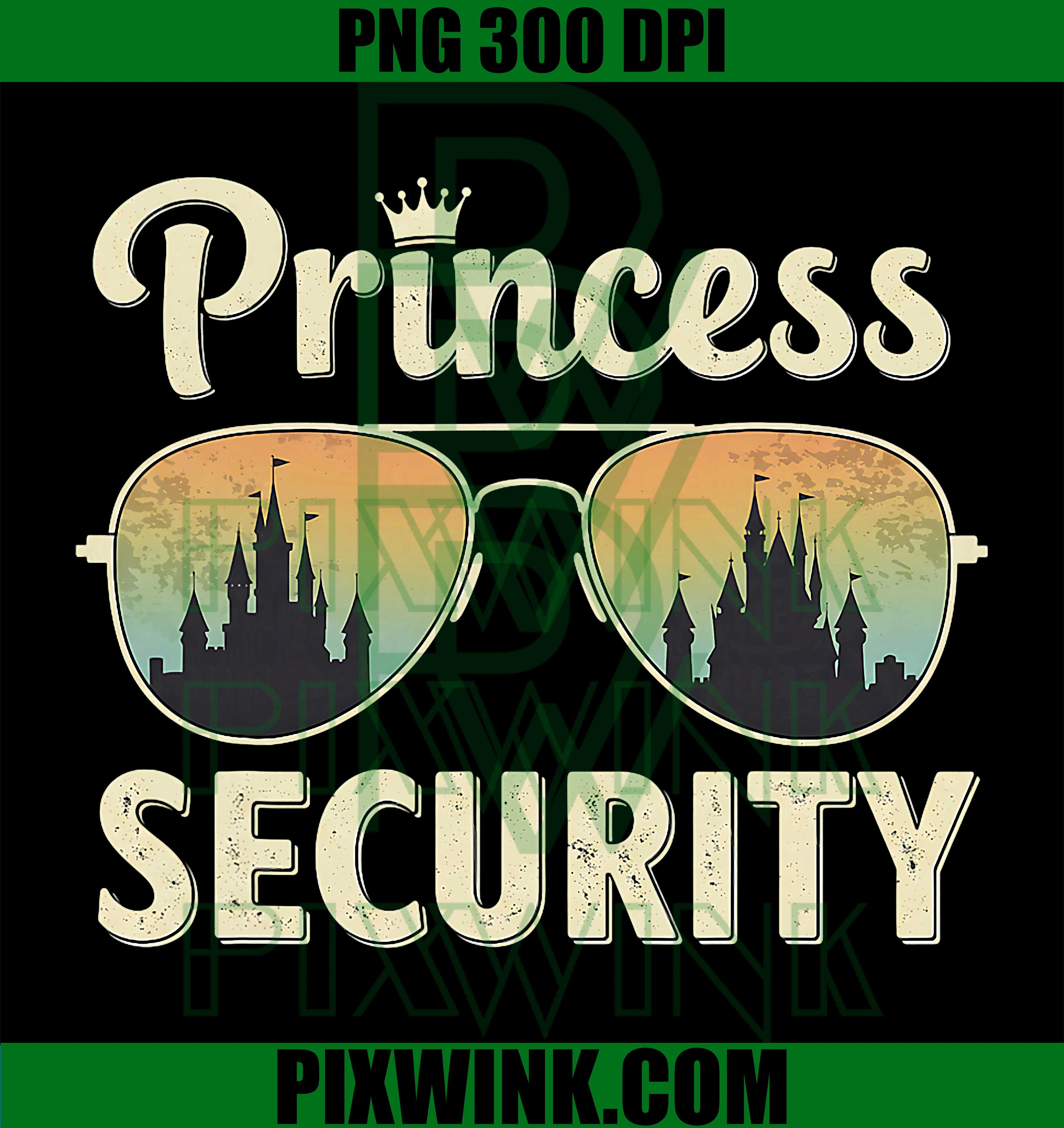Princess Security Squad Family PNG, Vacation Matching Retro Design PNG