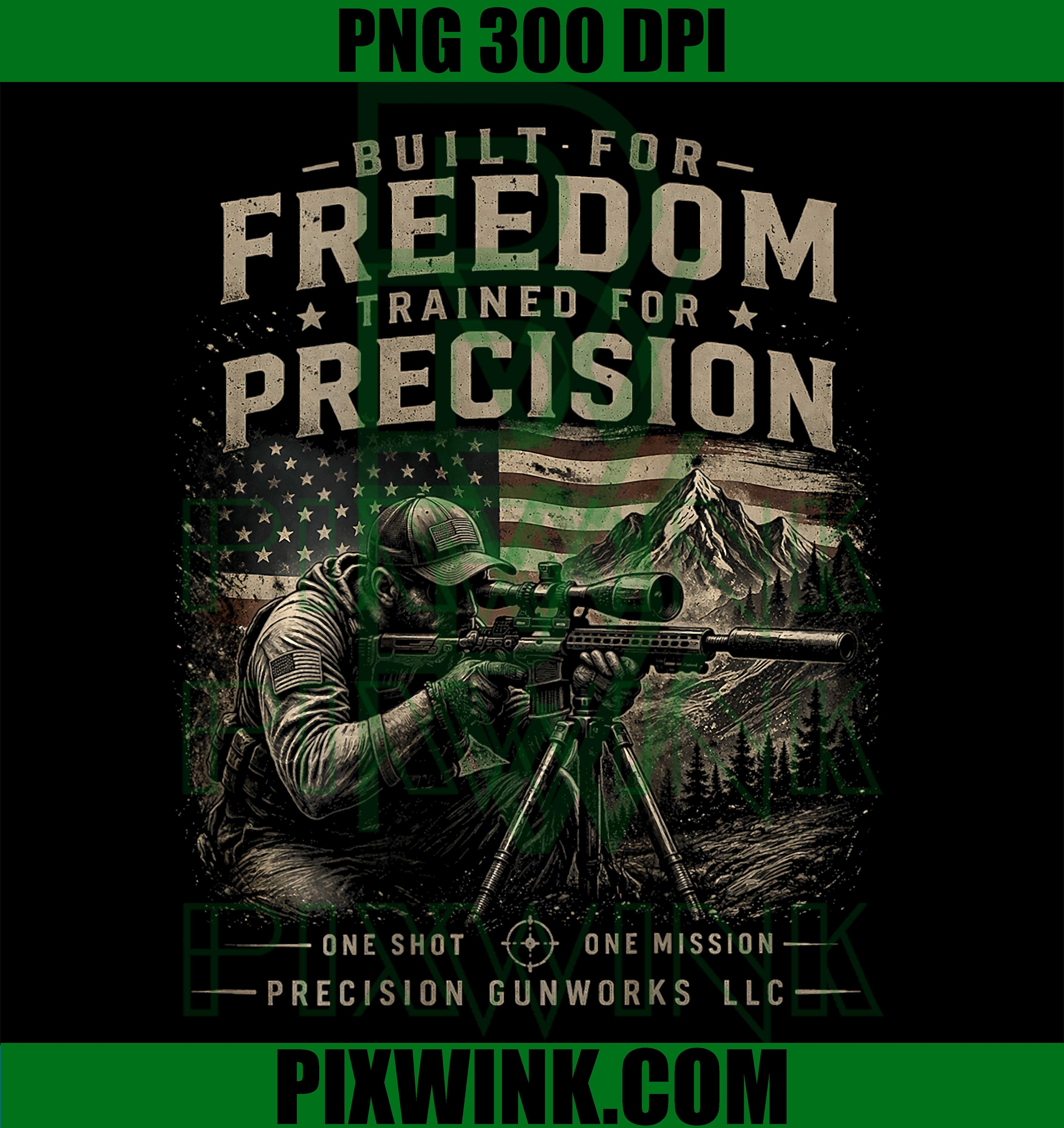 Built for Freedom Shooting PNG, Long Range Rifle Freedom Design PNG