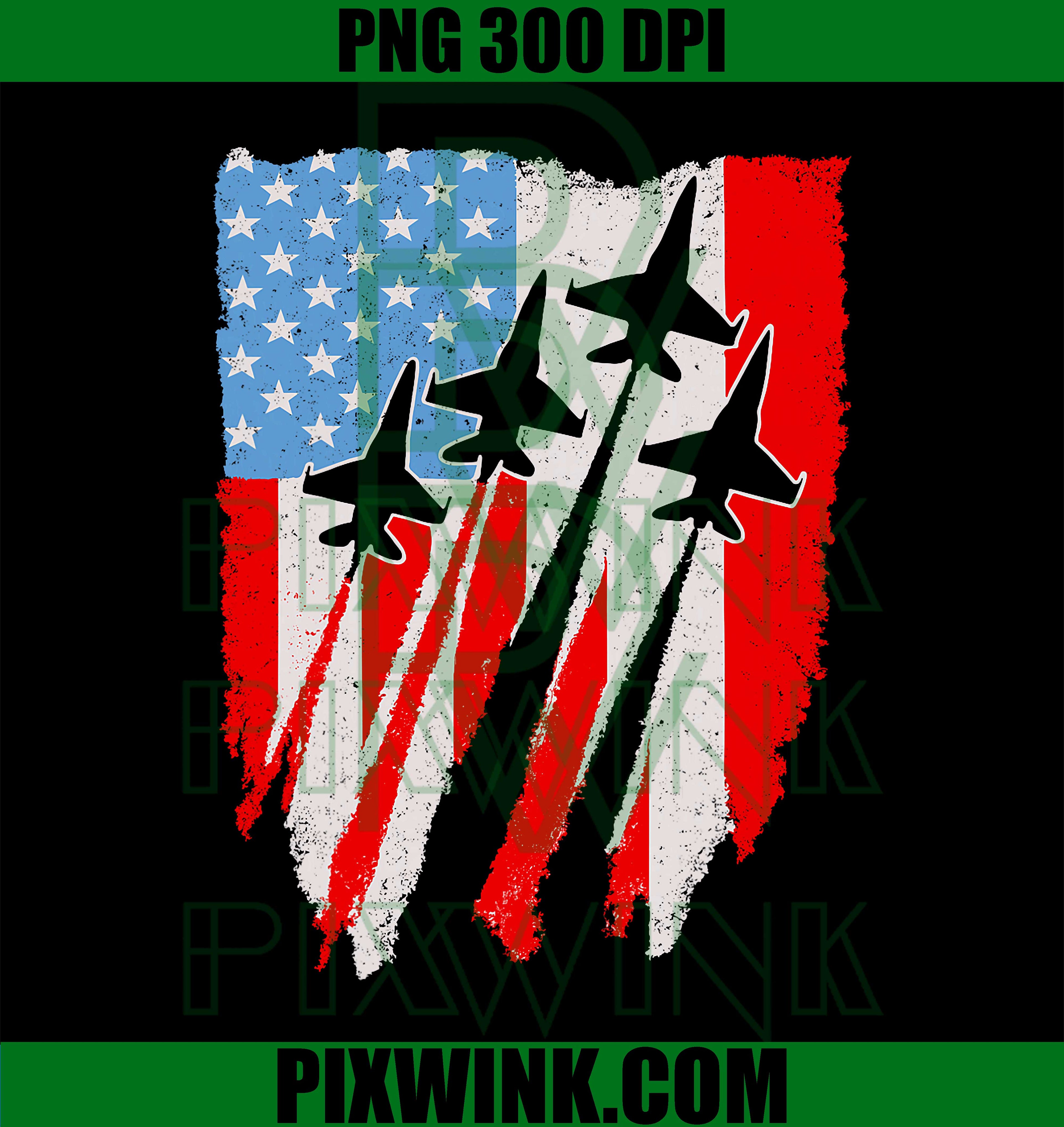 USA Flag Fighter Jet PNG, Patriotic Red White Blue Airplane PNG