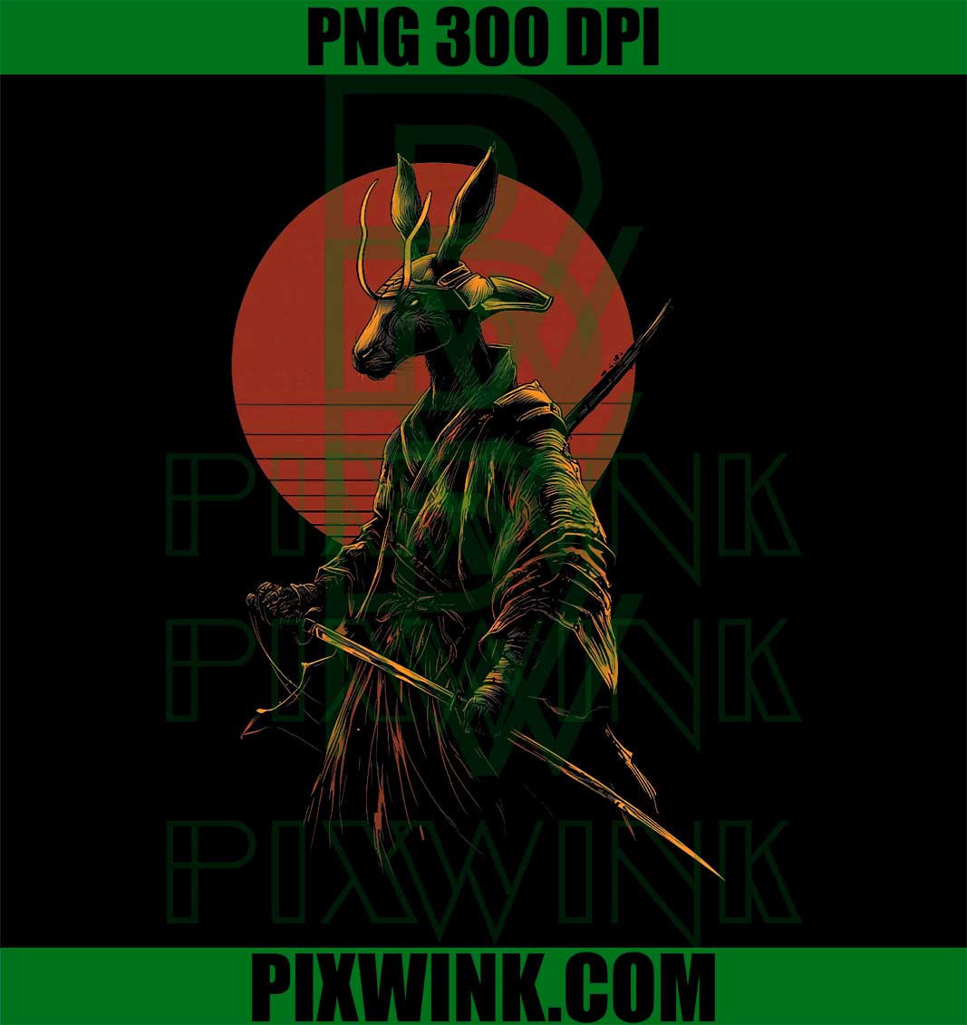 Kangaroo Samurai, Funny Japanese Animal Lover PNG