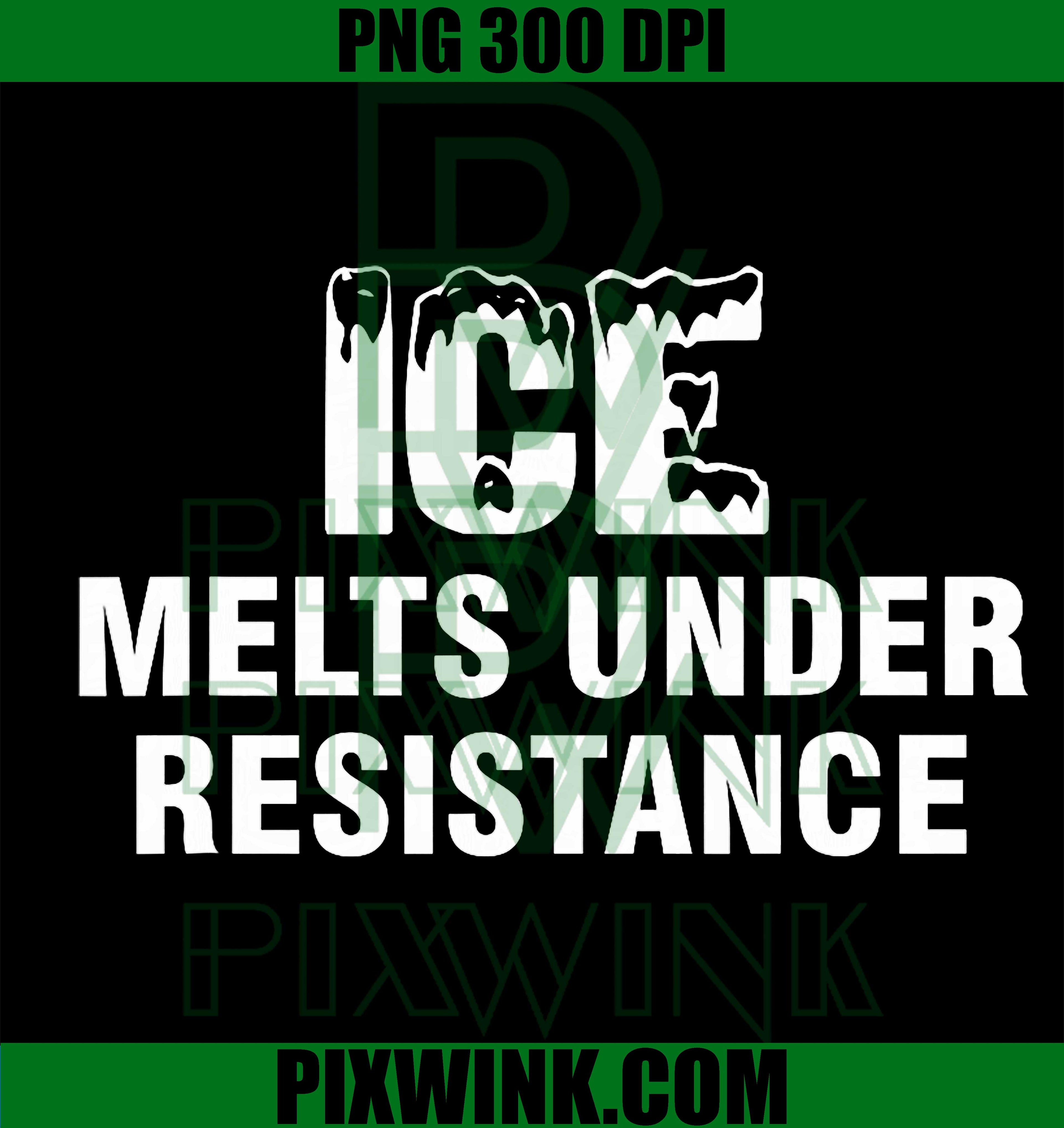 ICE Melts Under Resistance PNG, Ice Typography Design