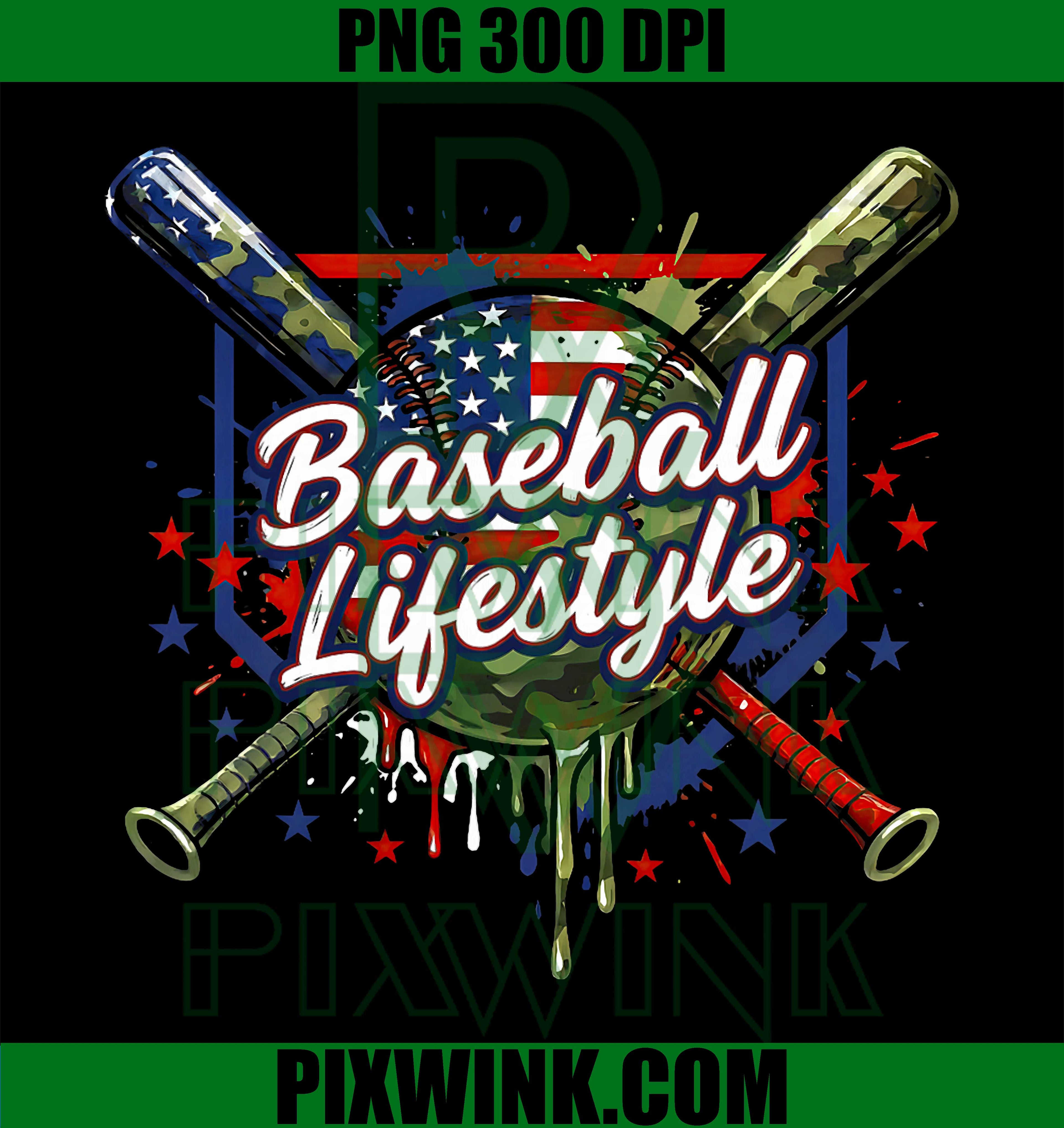 Camo Baseball Ice Cream Drip PNG, Youth Baseball Boys Funny Design PNG
