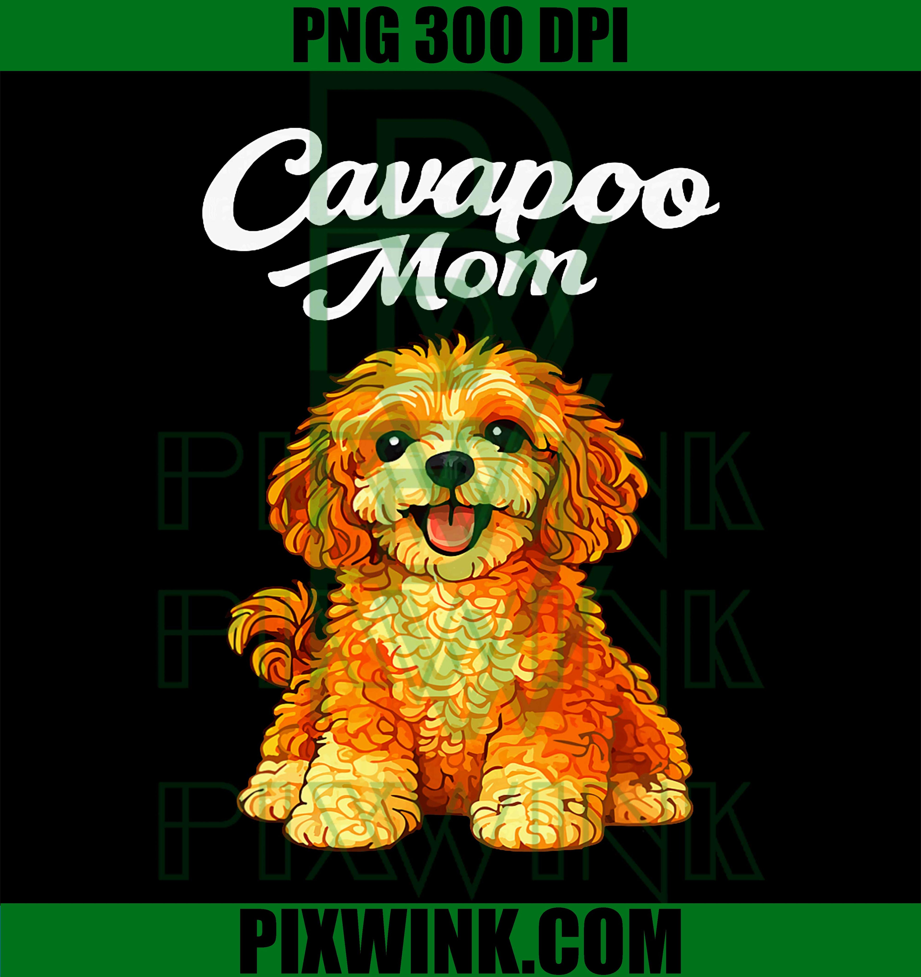 Cavapoo Mom PNG, Cute Cavapoo Dog Lover PNG