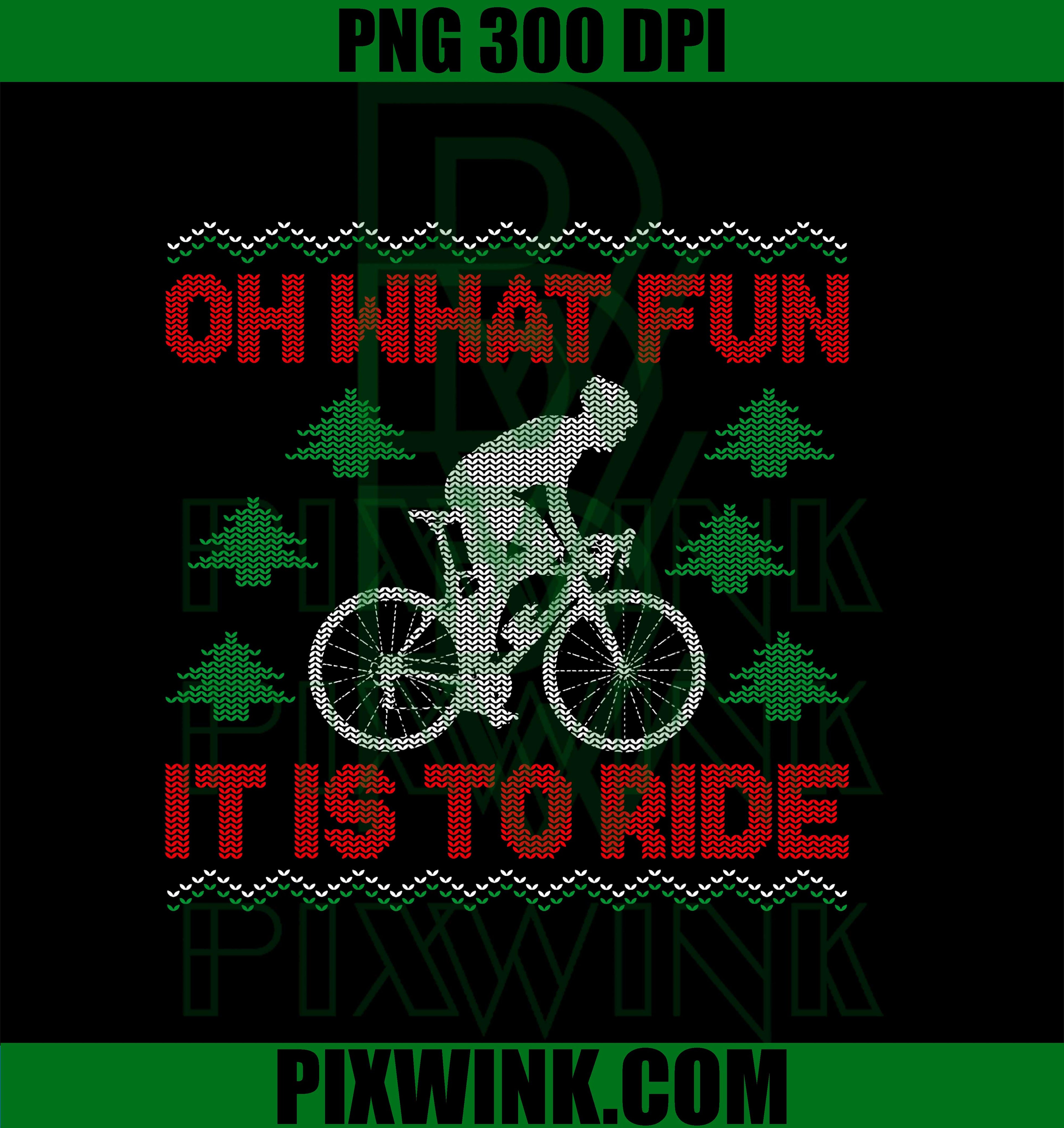 Oh What Fun IT's To Ride PNG, Funny Road Bike Riding Cycling Ugly Christmas PNG