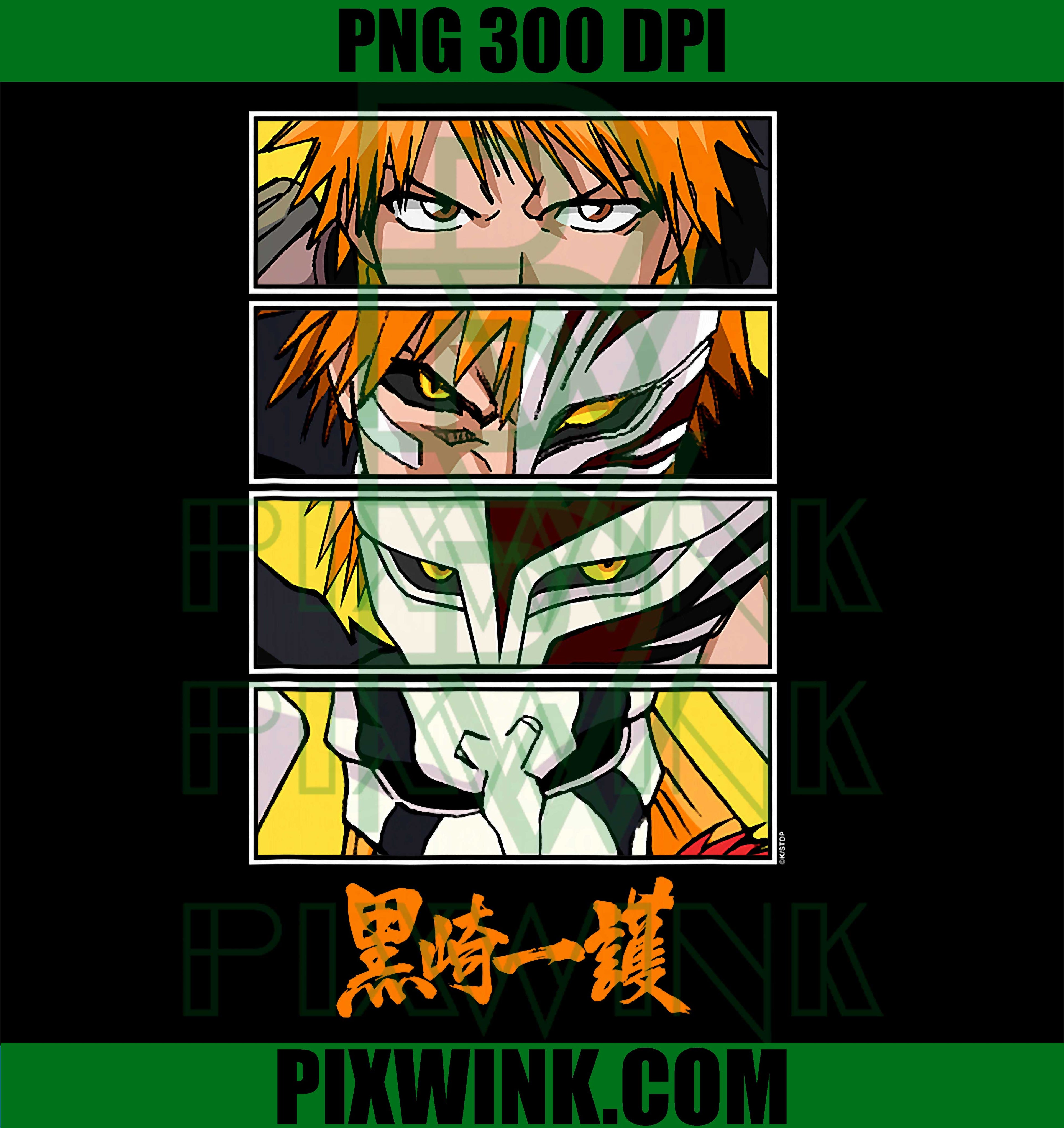 Bleach PNG, Ichigo Mask Evolution Anime Eyes with Kanji PNG