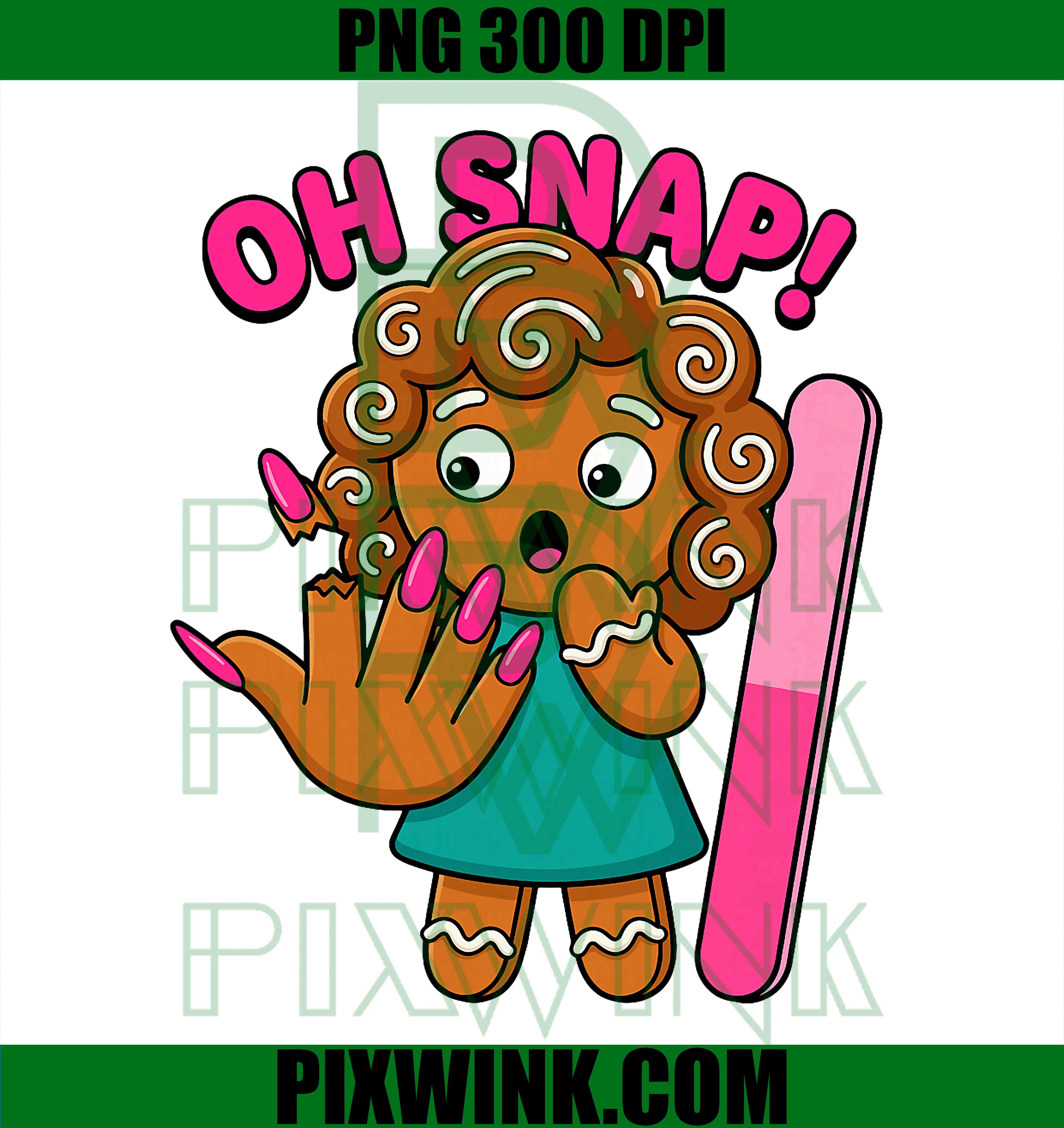 Oh Snap Broken Nail, Funny Gingerbread Christmas PNG