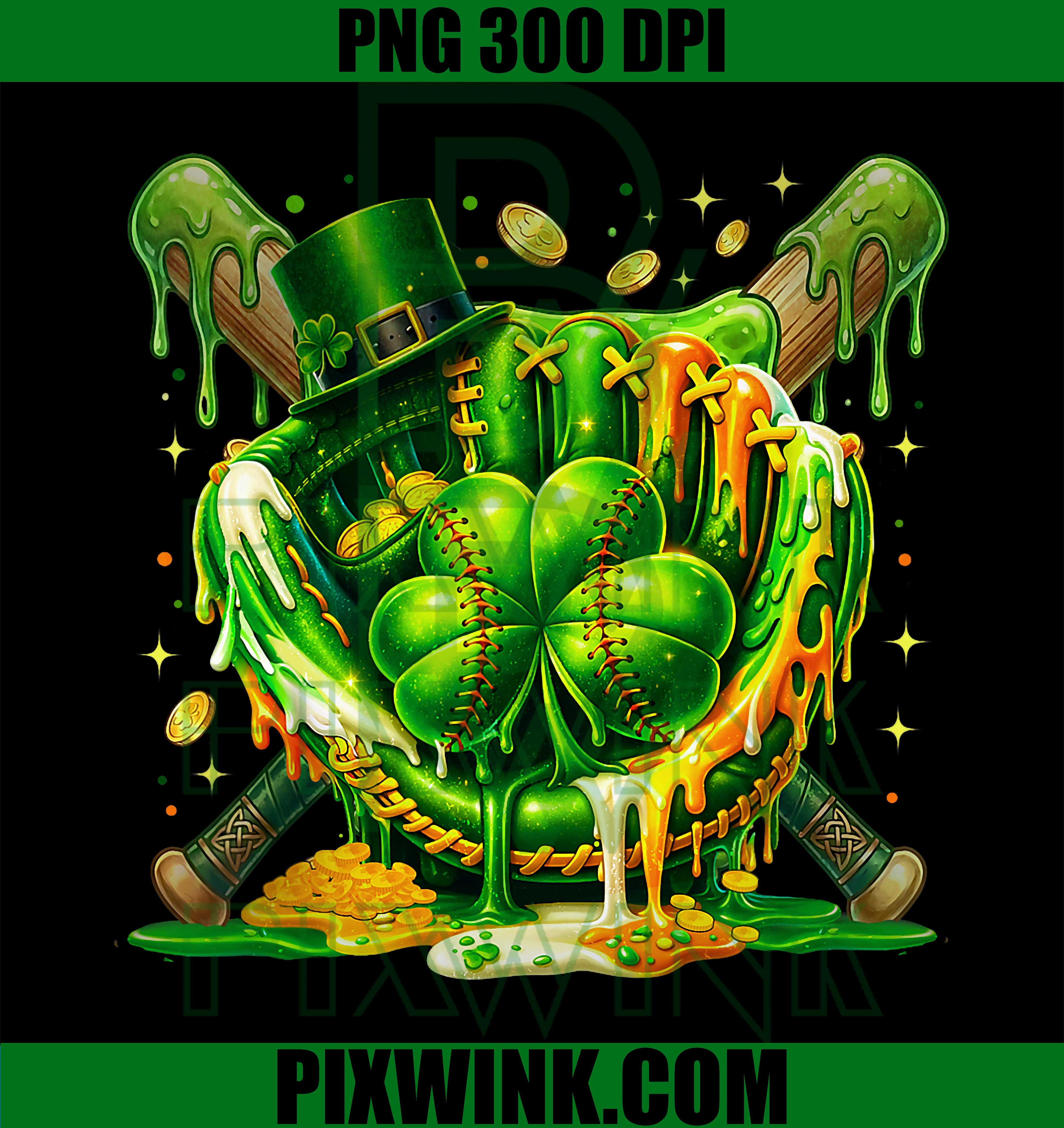 Baseball St Patrick’s Day Carnival PNG, Ice Cream Drip Boys Party PNG