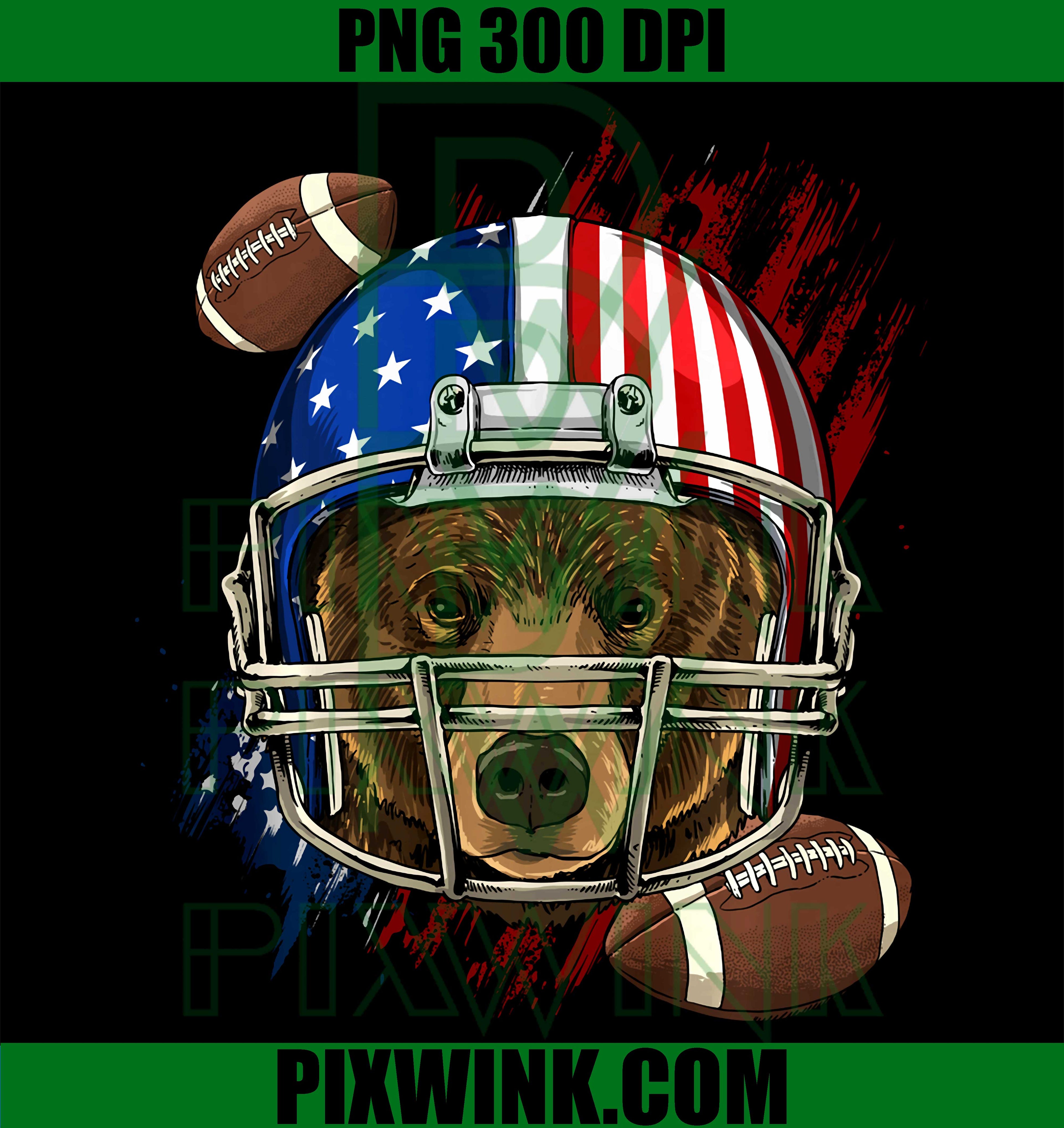 Bear Football USA PNG, Patriotic Bear Lover PNG