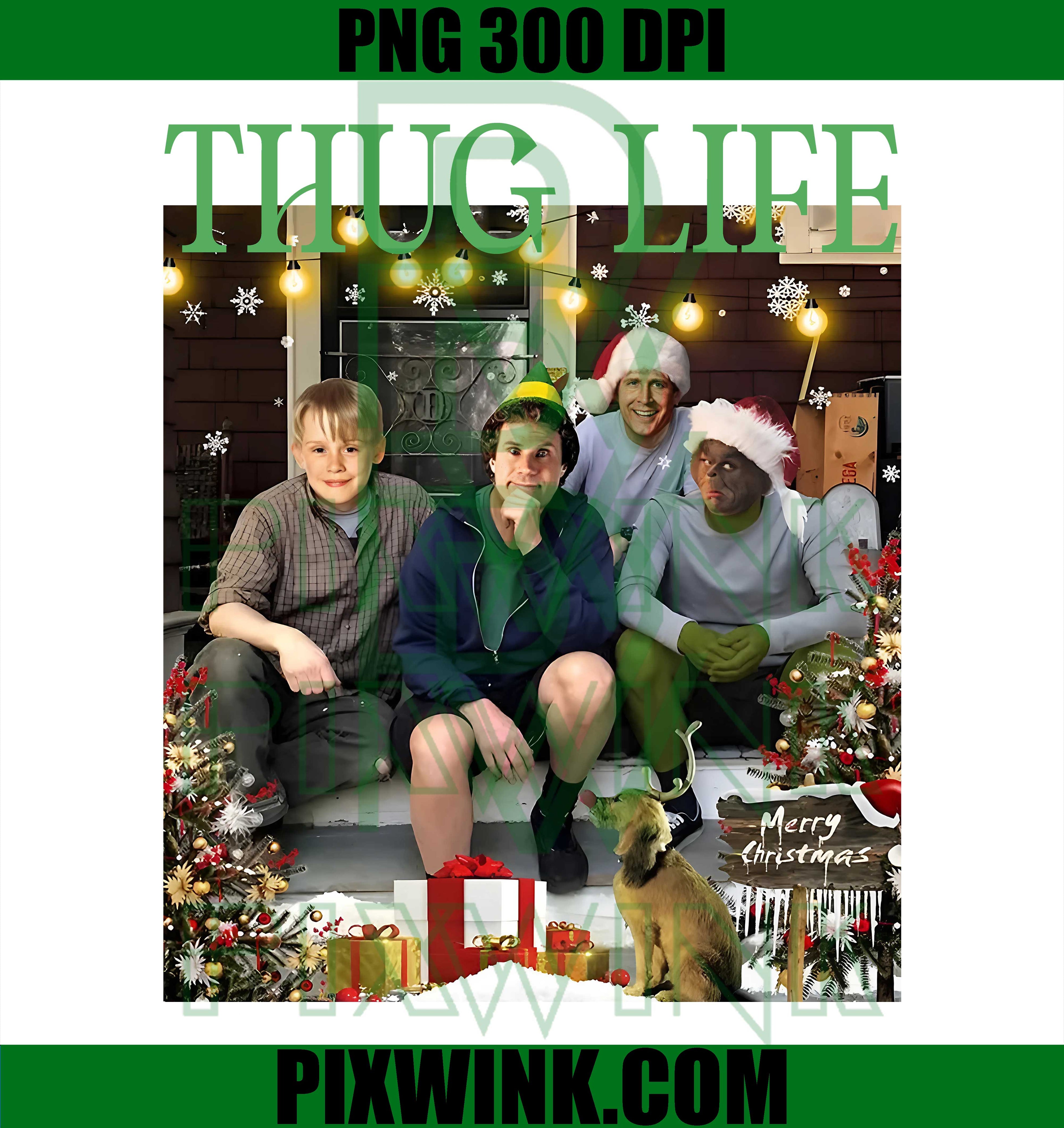 Christmas Movie PNG, Holiday Thug Life PNG, 90s Xmas Mashup PNG