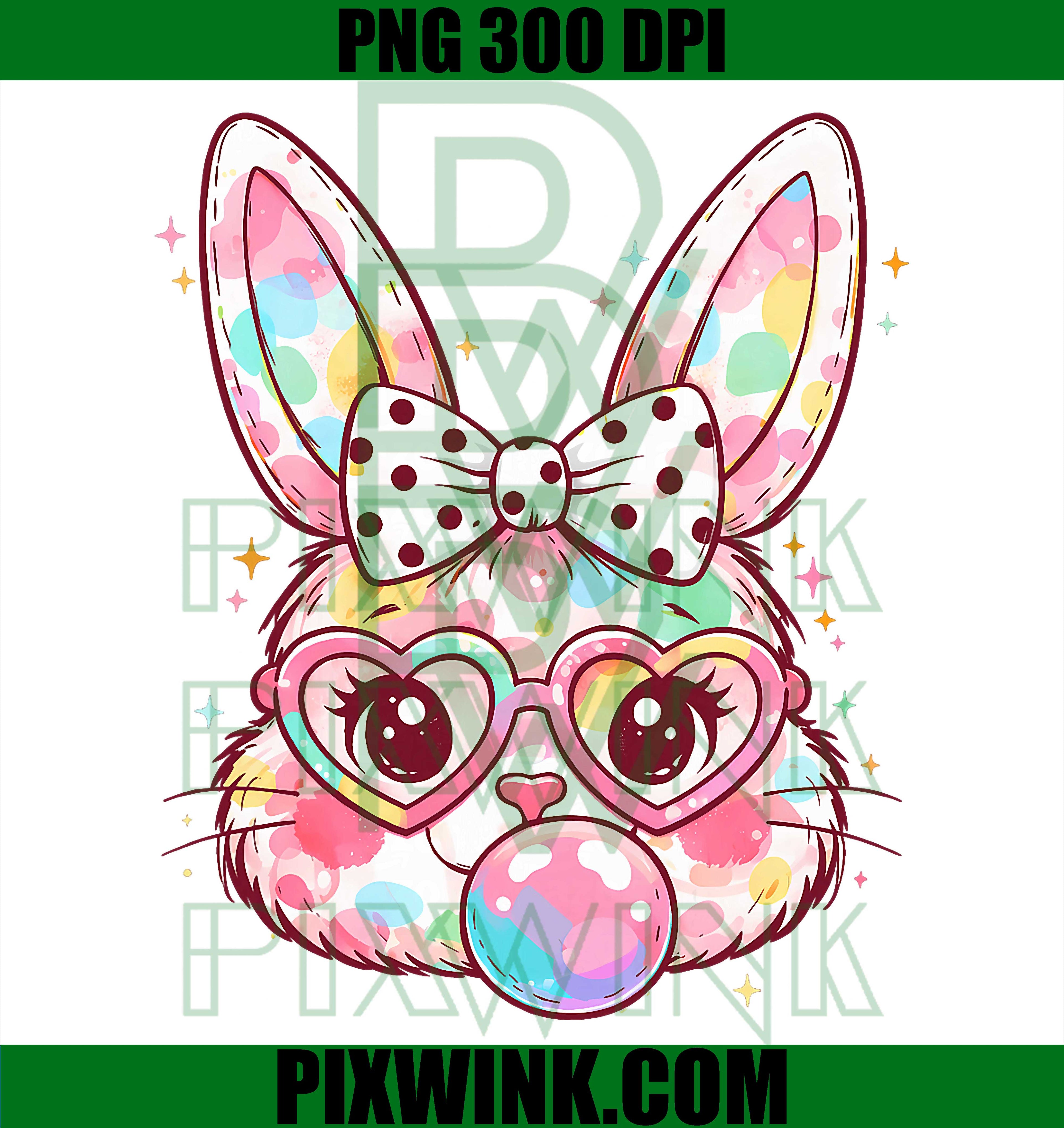 Cute Pink Bunny Face PNG, Girls Easter Bunny PNG
