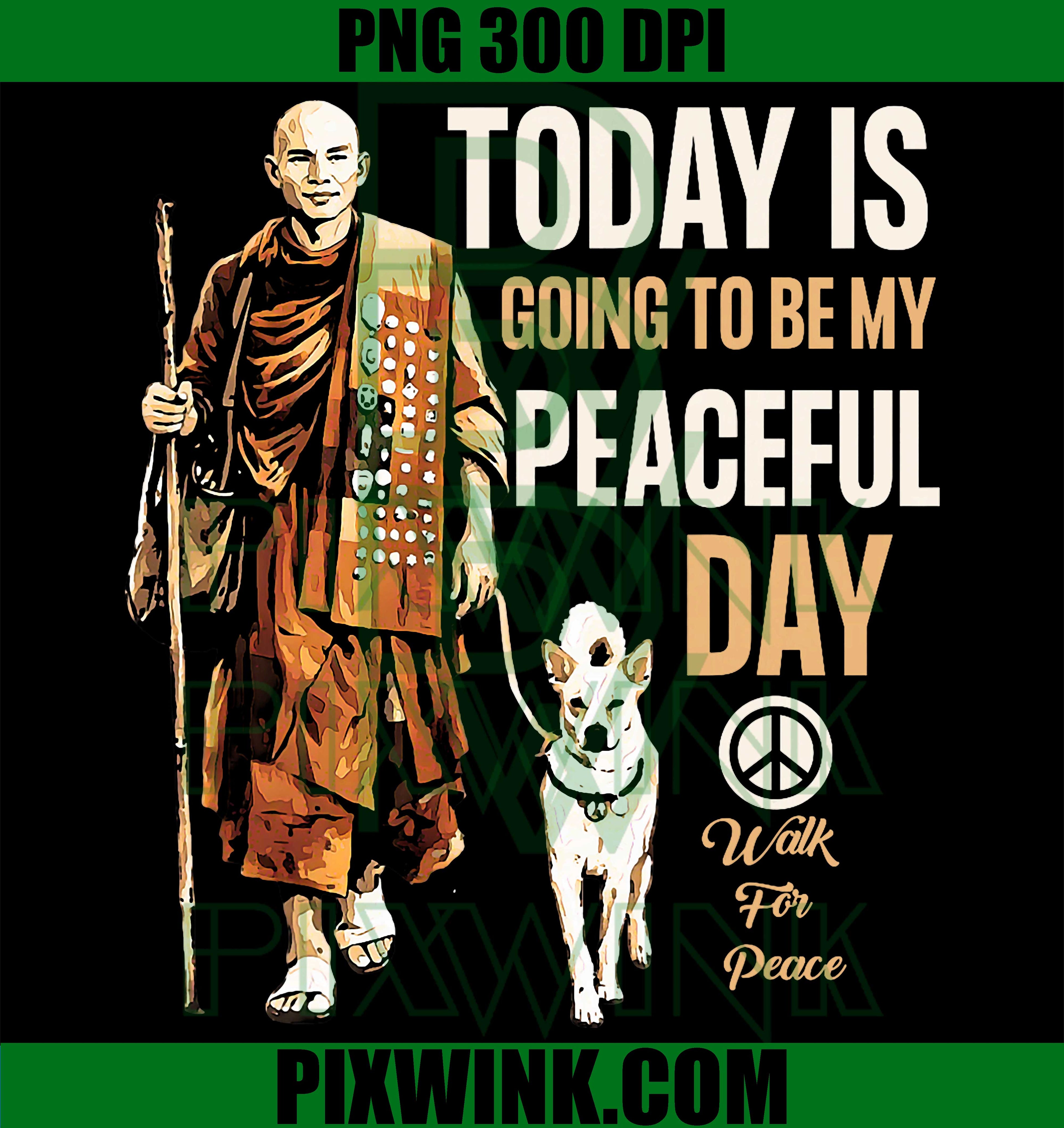 Peaceful Day Quote PNG, Walk For Peace PNG, Calm Mind Message PNG