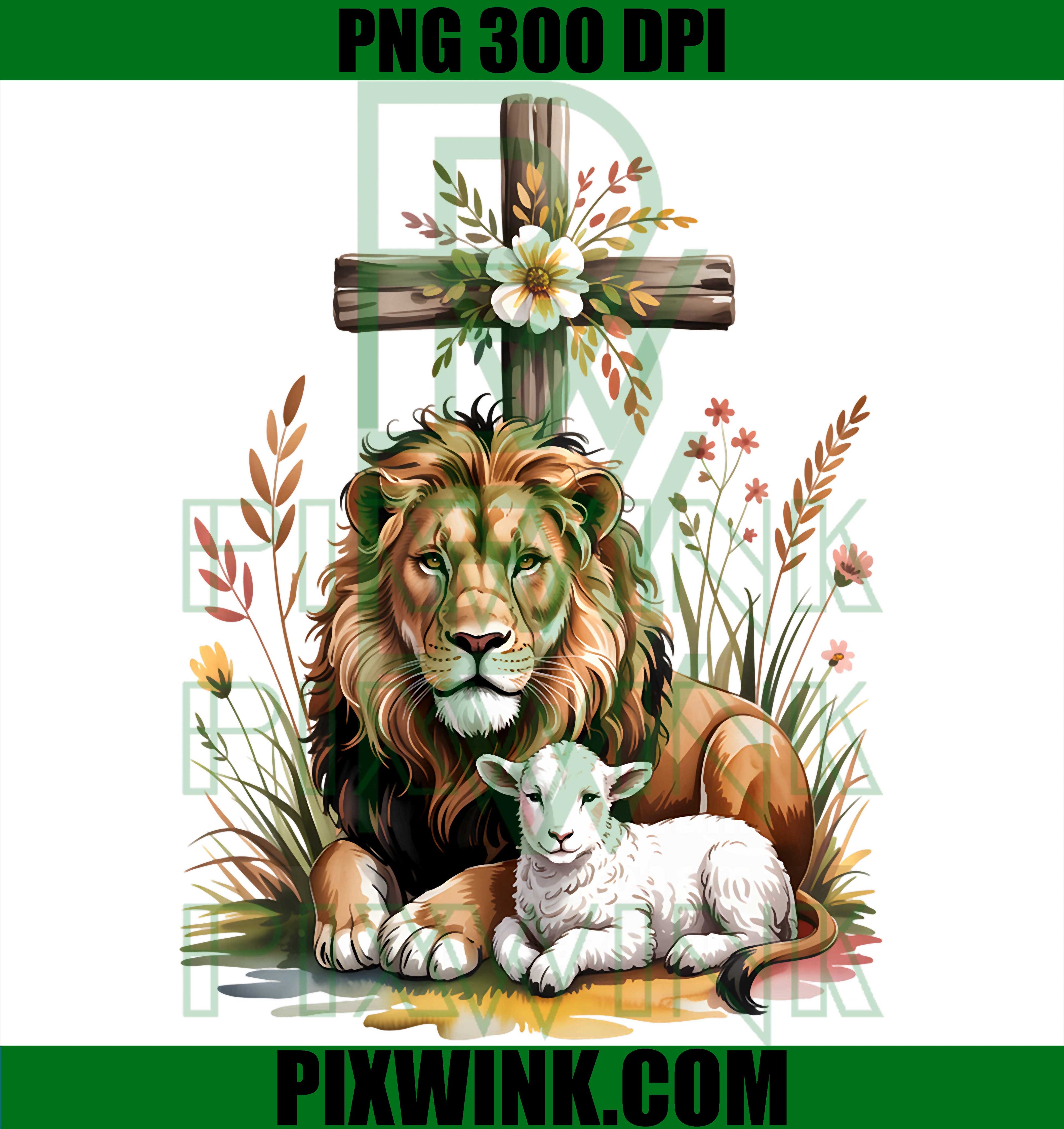 Lion of Judah PNG, Lamb of God Christian Cross PNG Faith Symbol Design