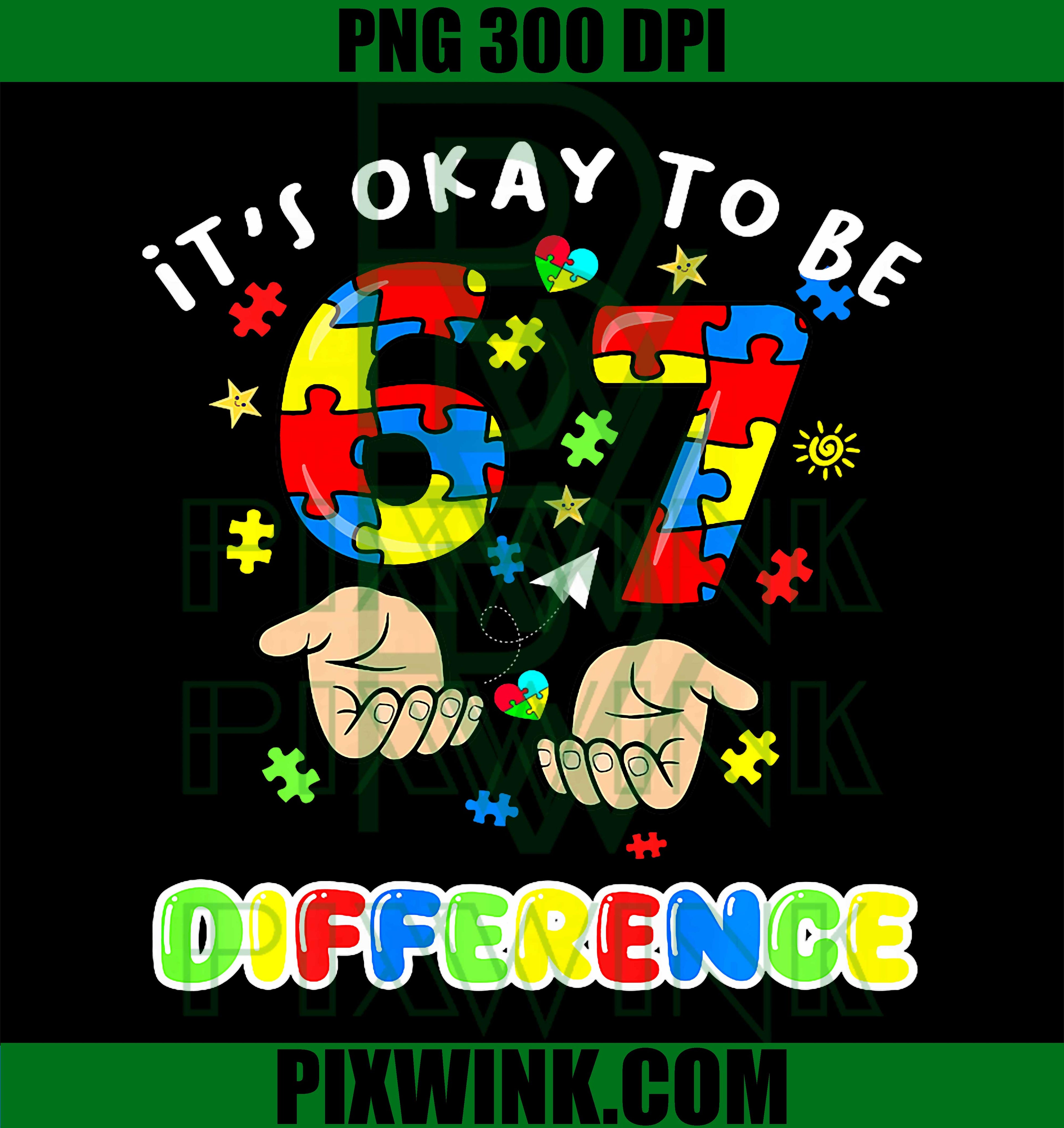 It_s Okay To Be Different Autism PNG, Hand Signs Awareness Retro PNG