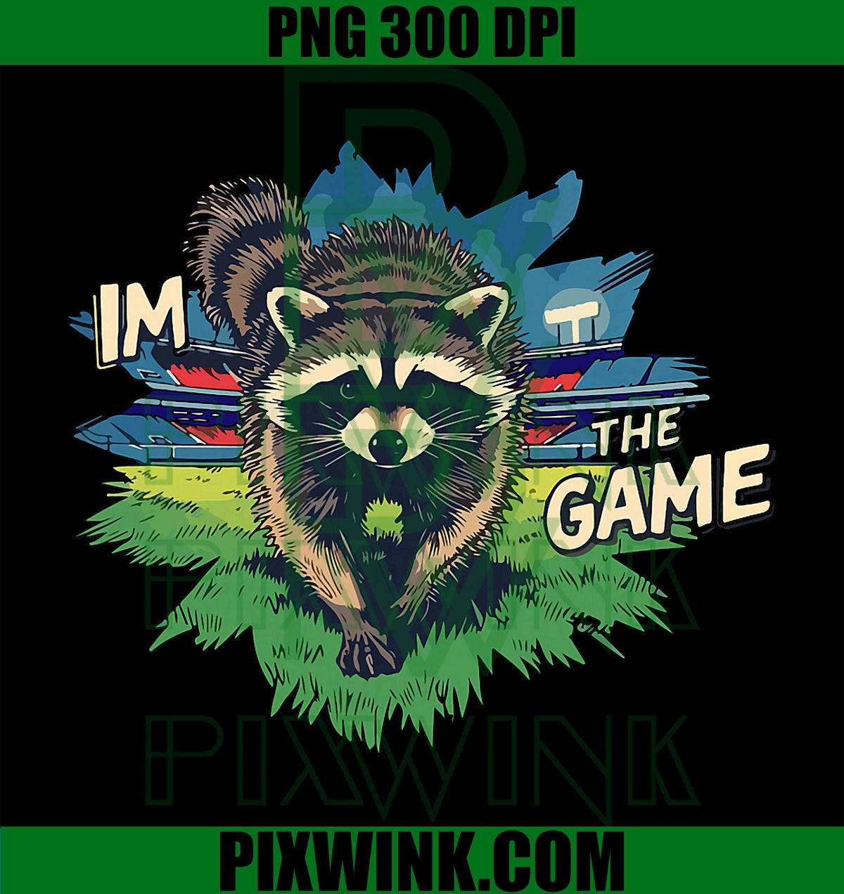 Raccoon In Sports Stadium PNG, Trendy Animal PNG