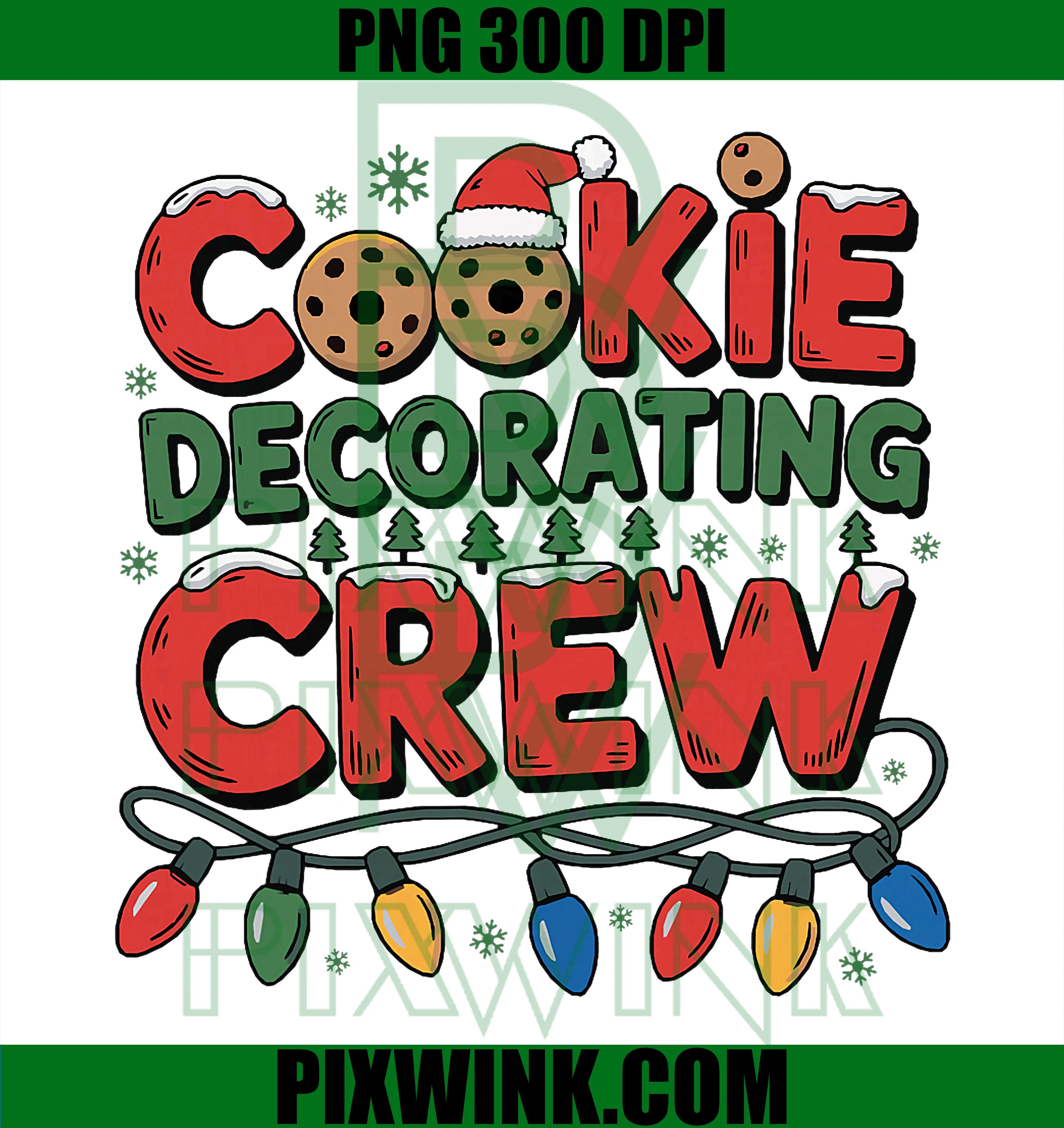 Cookie Decorating Crew Christmas Baking Baker Santa Hat PNG