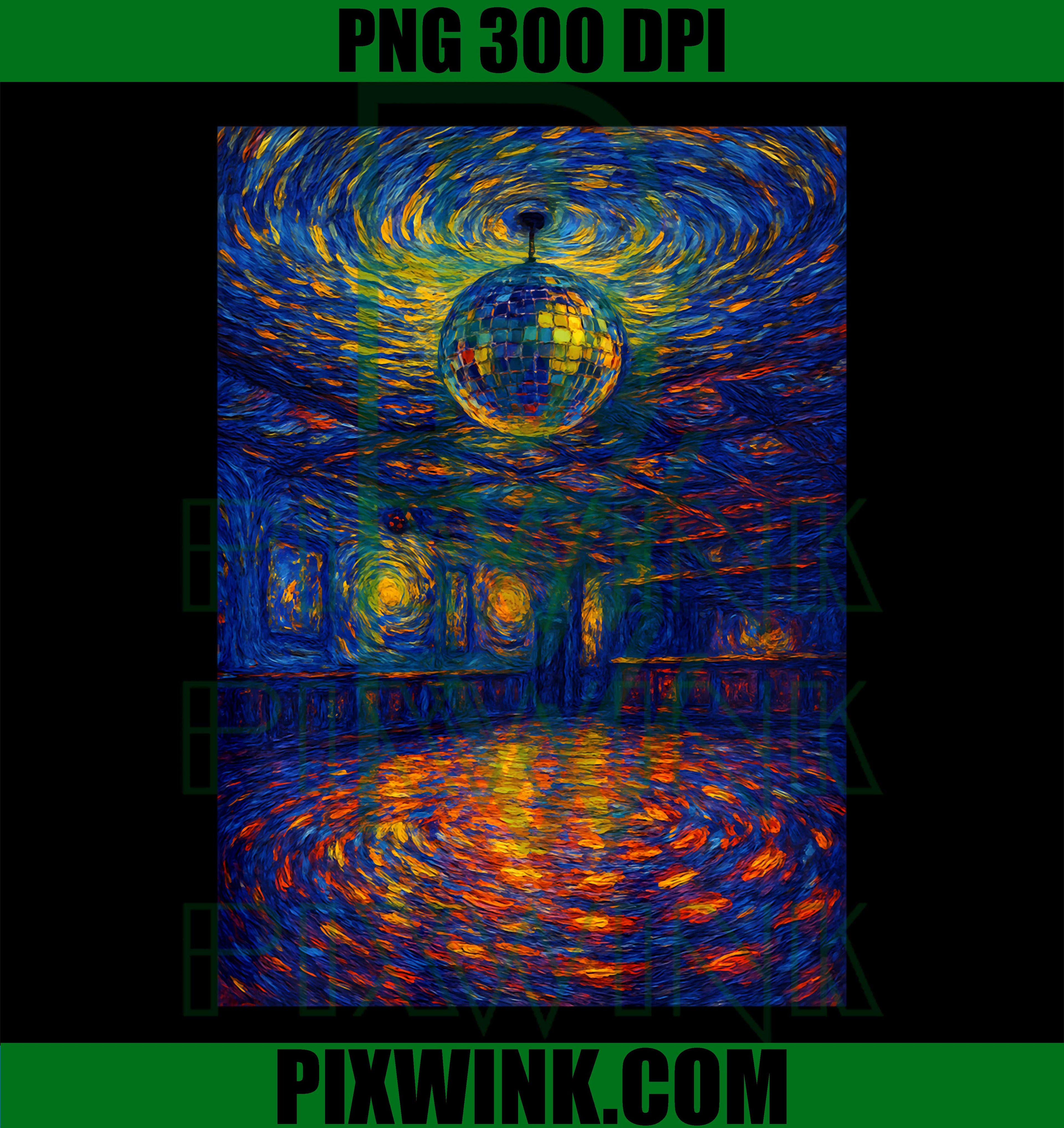 Disco Ball Van Gogh PNG, Art Student Painting PNG Teacher Artist Design