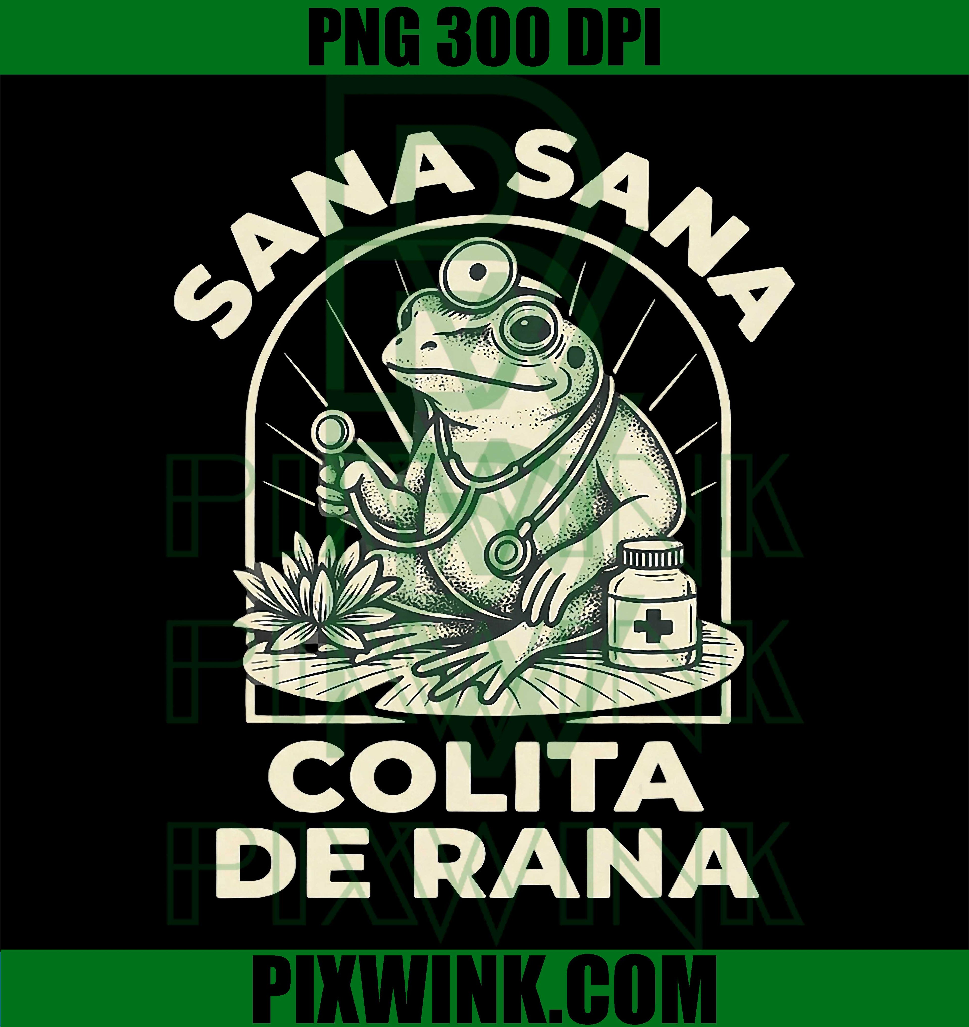 Funny Frog, Sana Sana Colita De Rana Cute Mexican Nurse Retro PNG