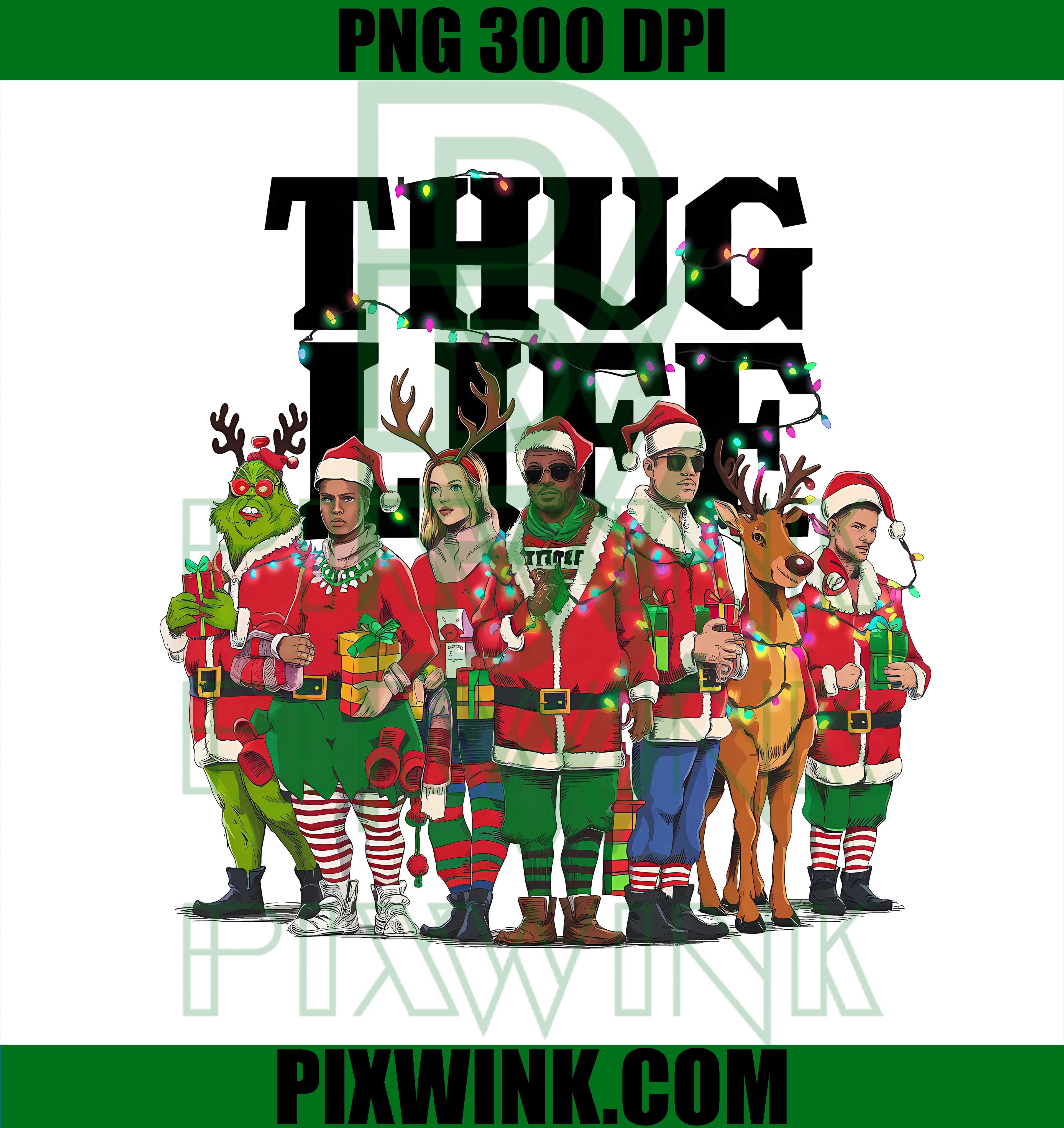 Christmas Thug Life PNG, Holiday Crew Art PNG, Xmas Squad Design PNG