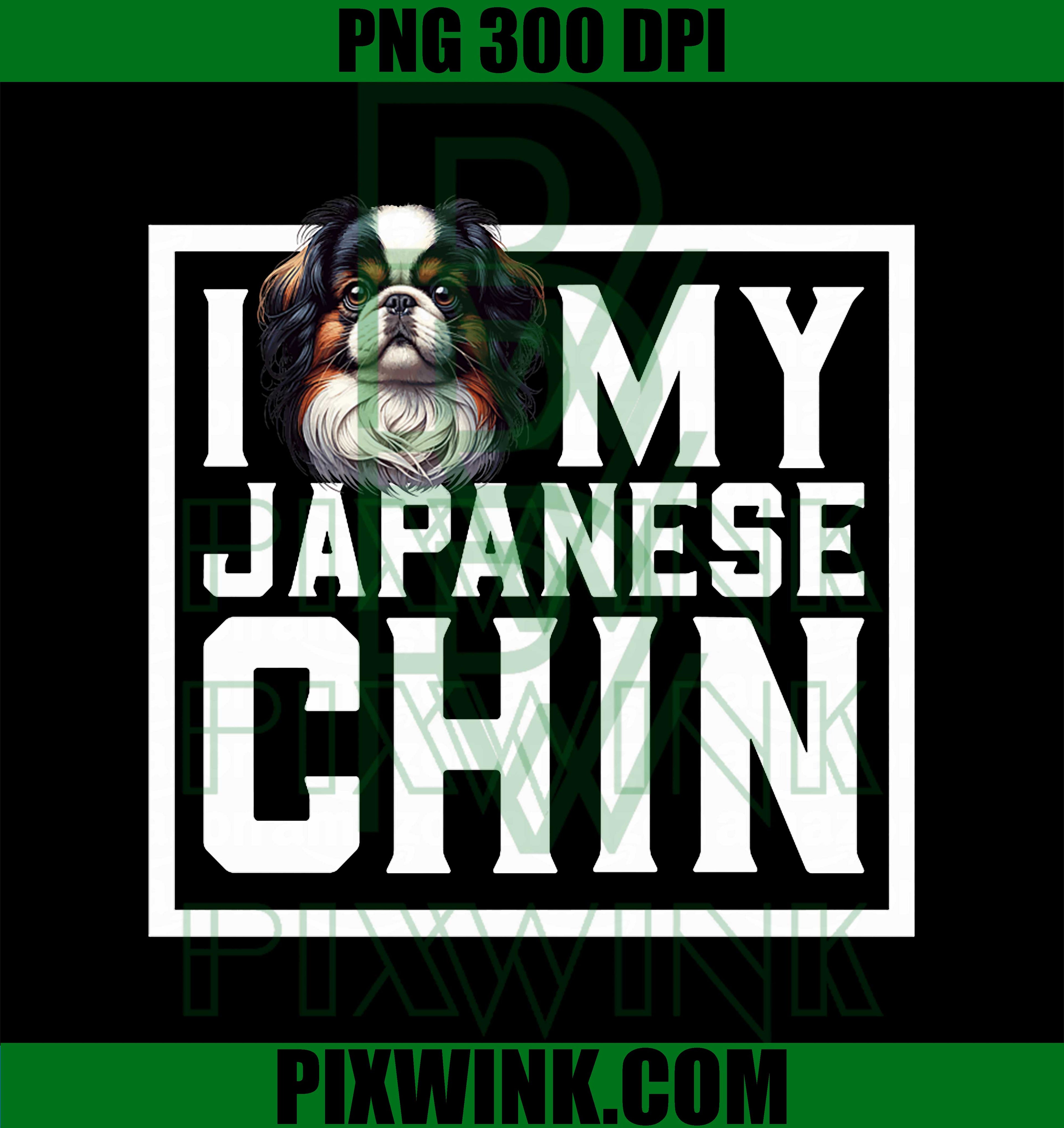Japanese Chin Dog PNG, I Love My Dog PNG, Cute Japanese Chin PNG